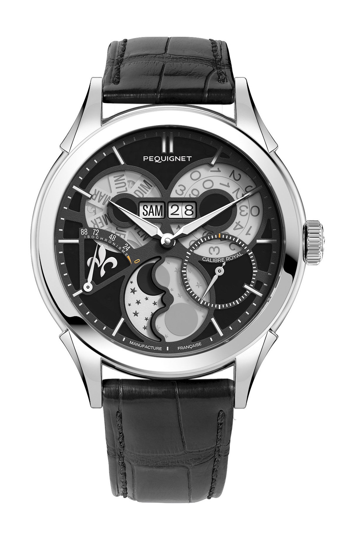 Pequignet Royale Saphir Black Parhelion luxury timepiece - detailed view