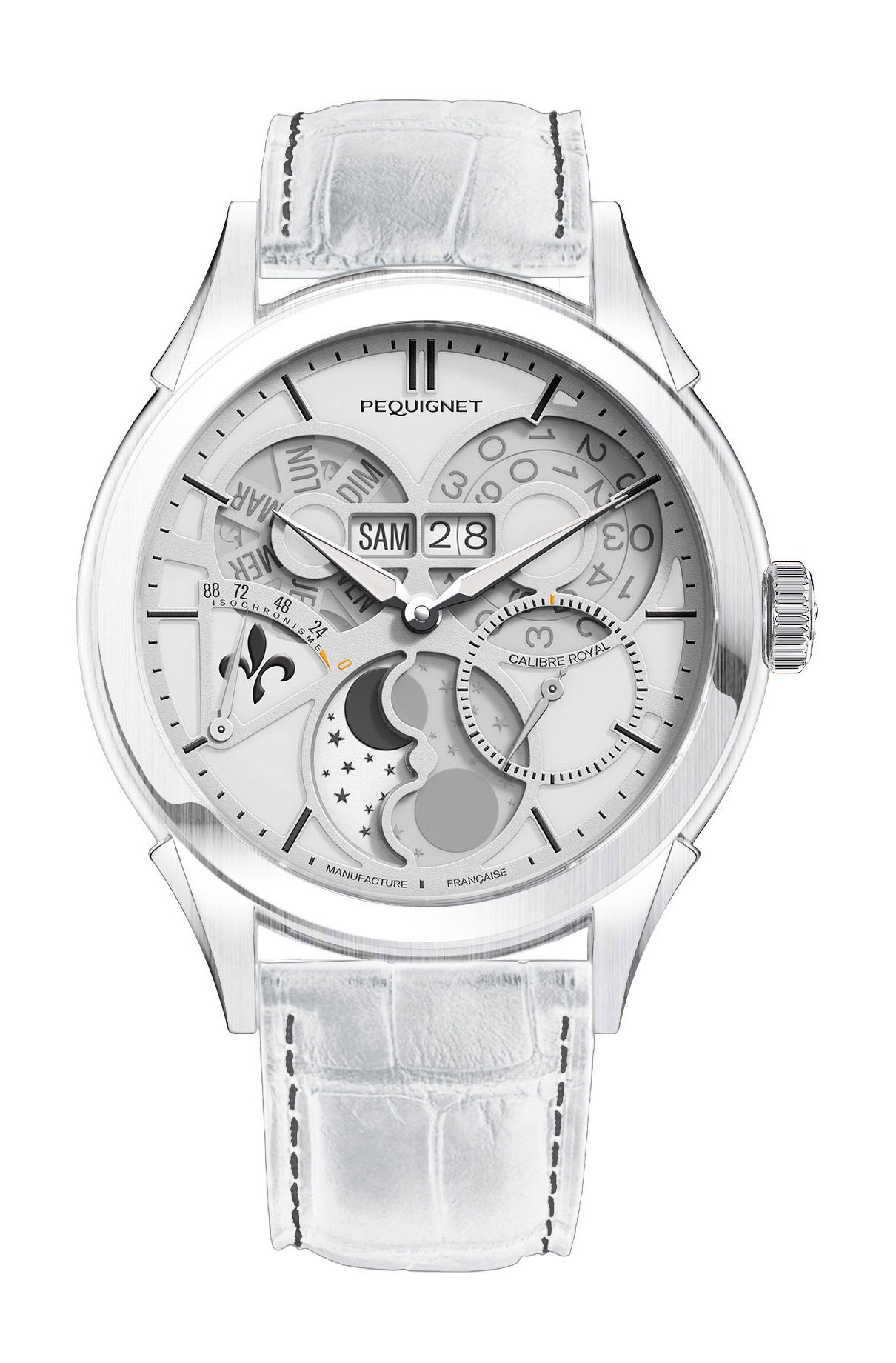 Pequignet Royale Saphir Dawn White luxury timepiece - detailed view