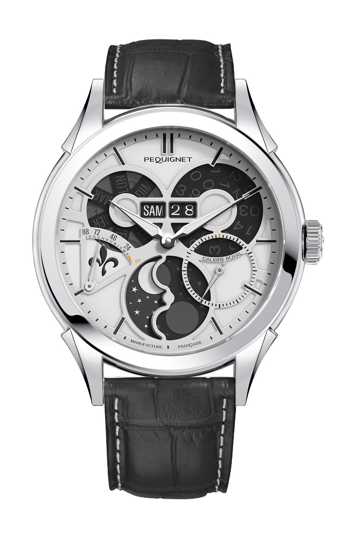 Pequignet Royale Saphir Eclipse White luxury timepiece - detailed view