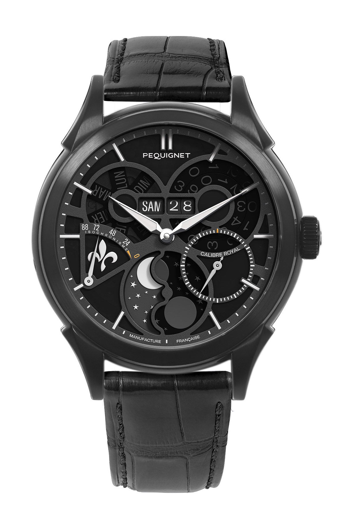 Pequignet Royale Saphir Night Black luxury timepiece - detailed view