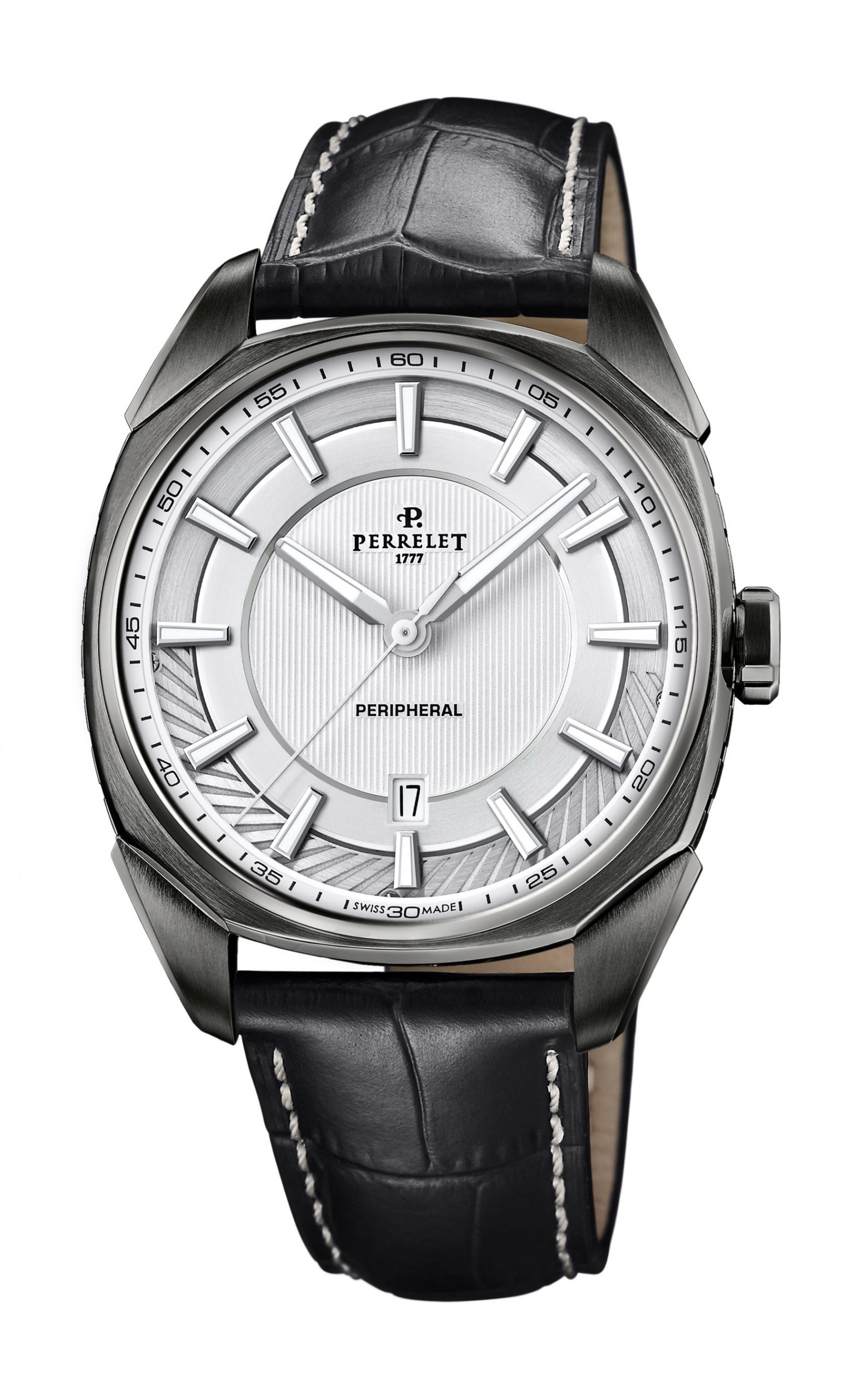 Perrelet LAB Peripheral 3 Hands & Date luxury timepiece - detailed view