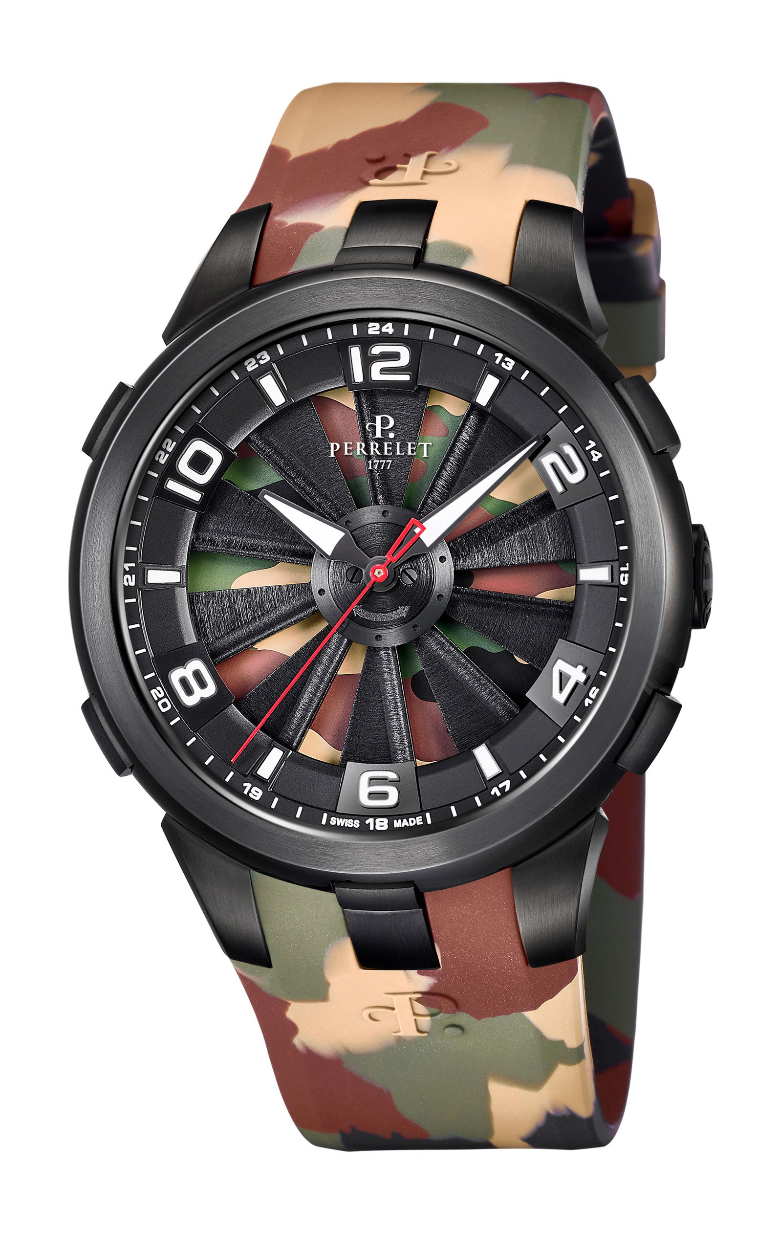 Perrelet Turbine Camouflage Limited Edition luxury timepiece - detailed view
