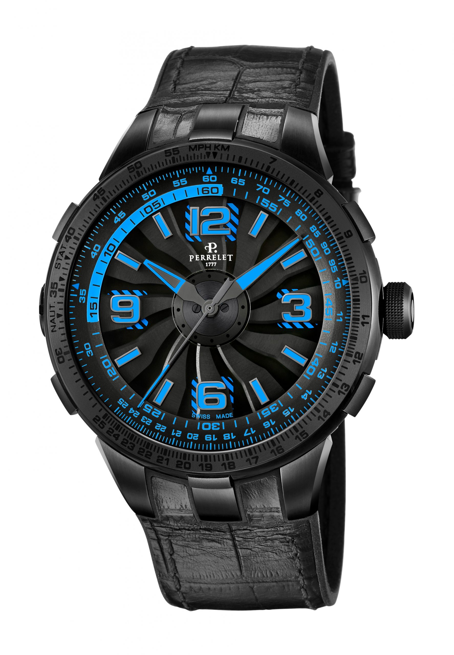 Perrelet Turbine Pilot luxury timepiece - detailed view