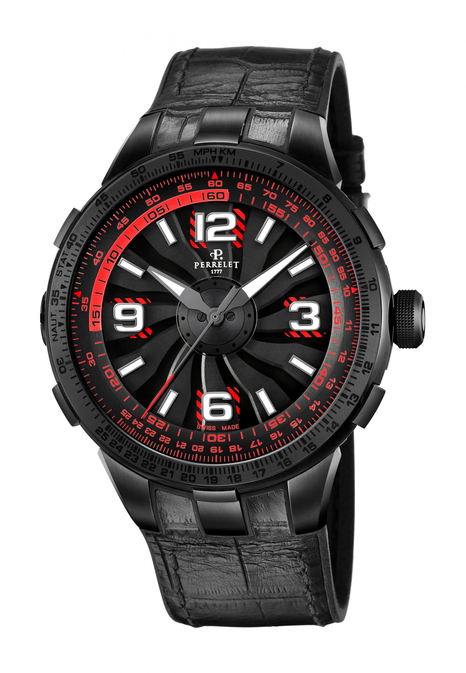 Perrelet Turbine Pilot luxury timepiece - detailed view