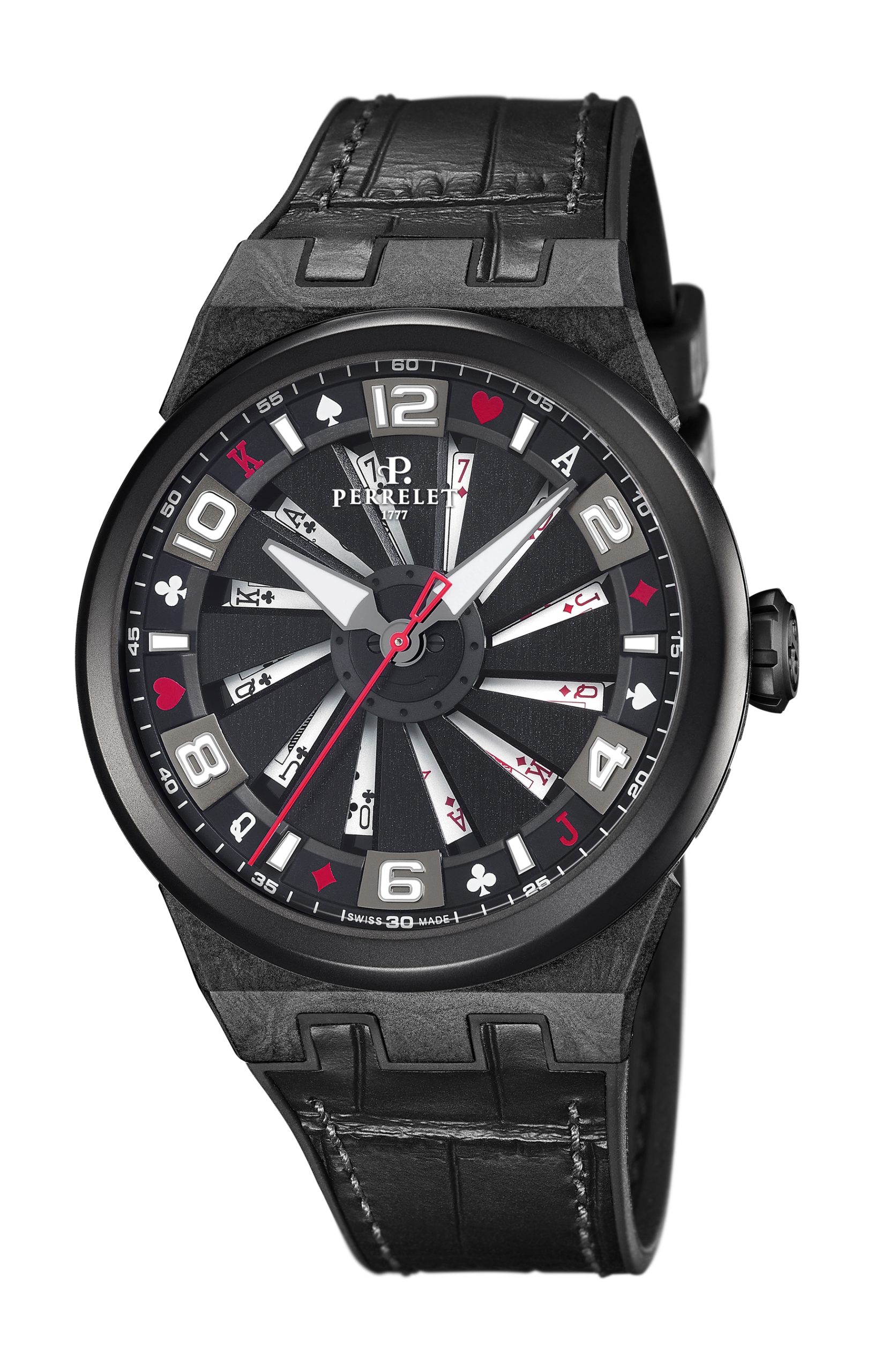 Perrelet Turbine Poker Royal Flush Limited Edition luxury timepiece - detailed view