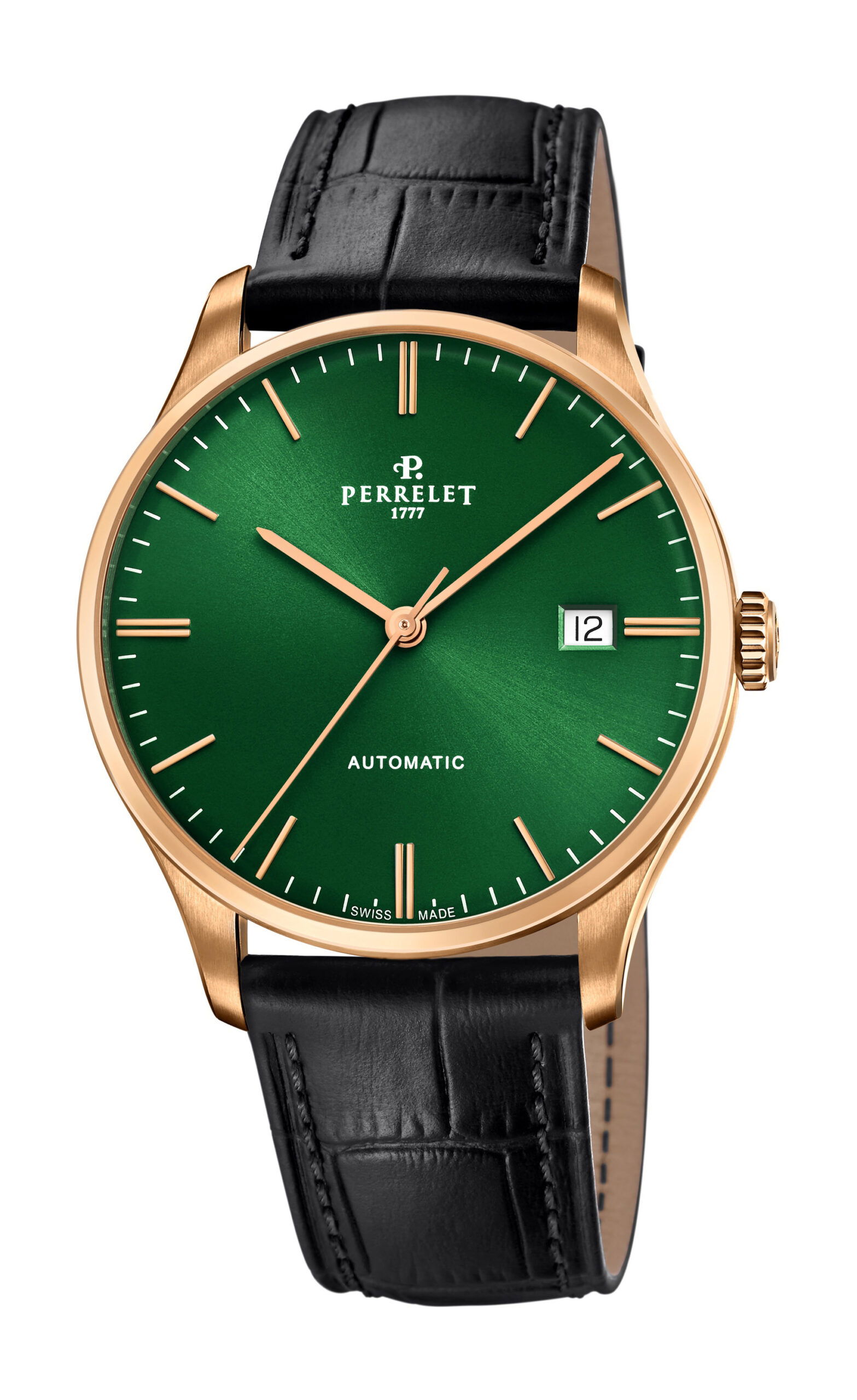 Perrelet Weekend 3 Hands Green luxury timepiece - detailed view