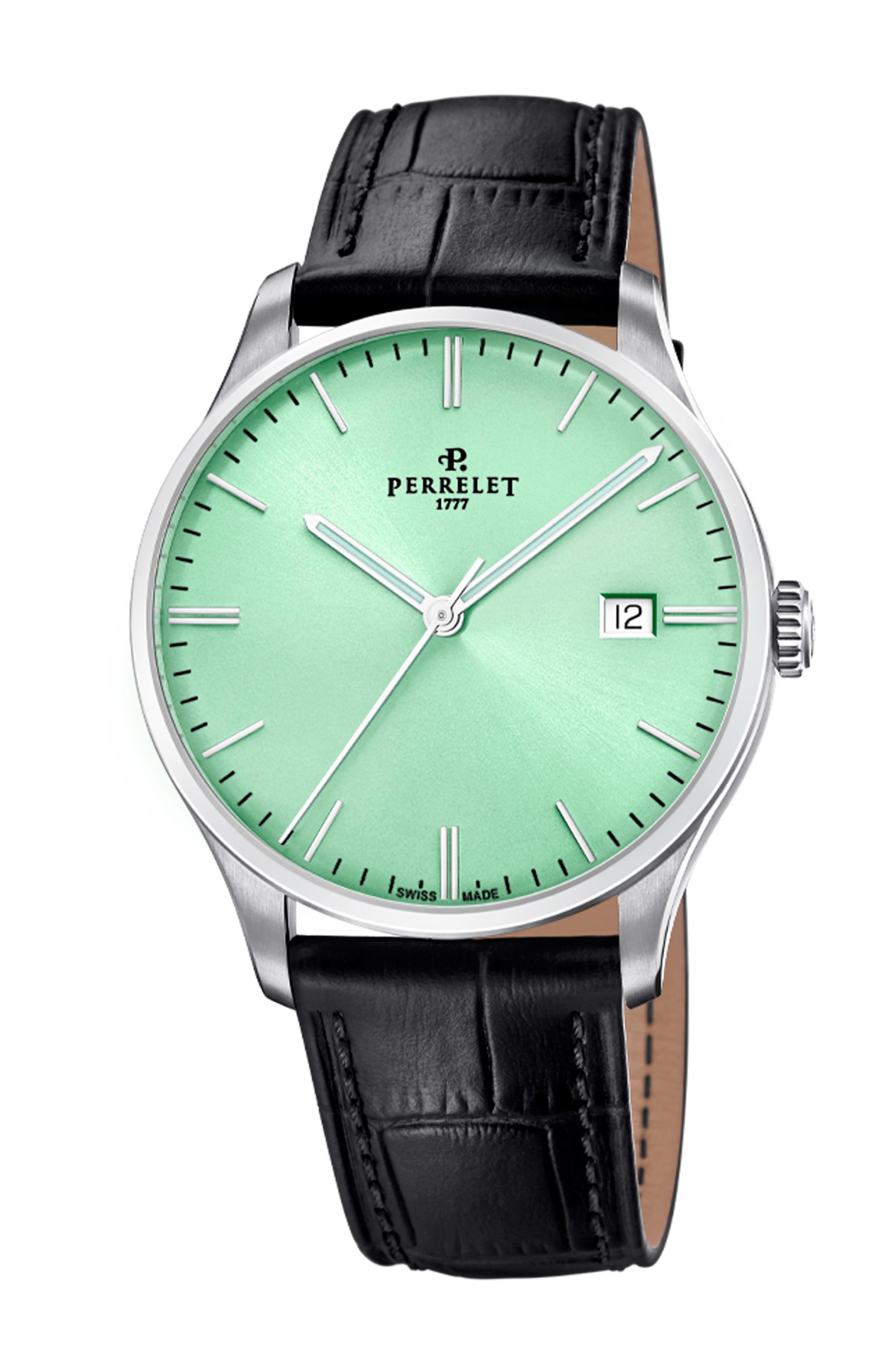 Perrelet Weekend 3 Hands Green Mint luxury timepiece - detailed view