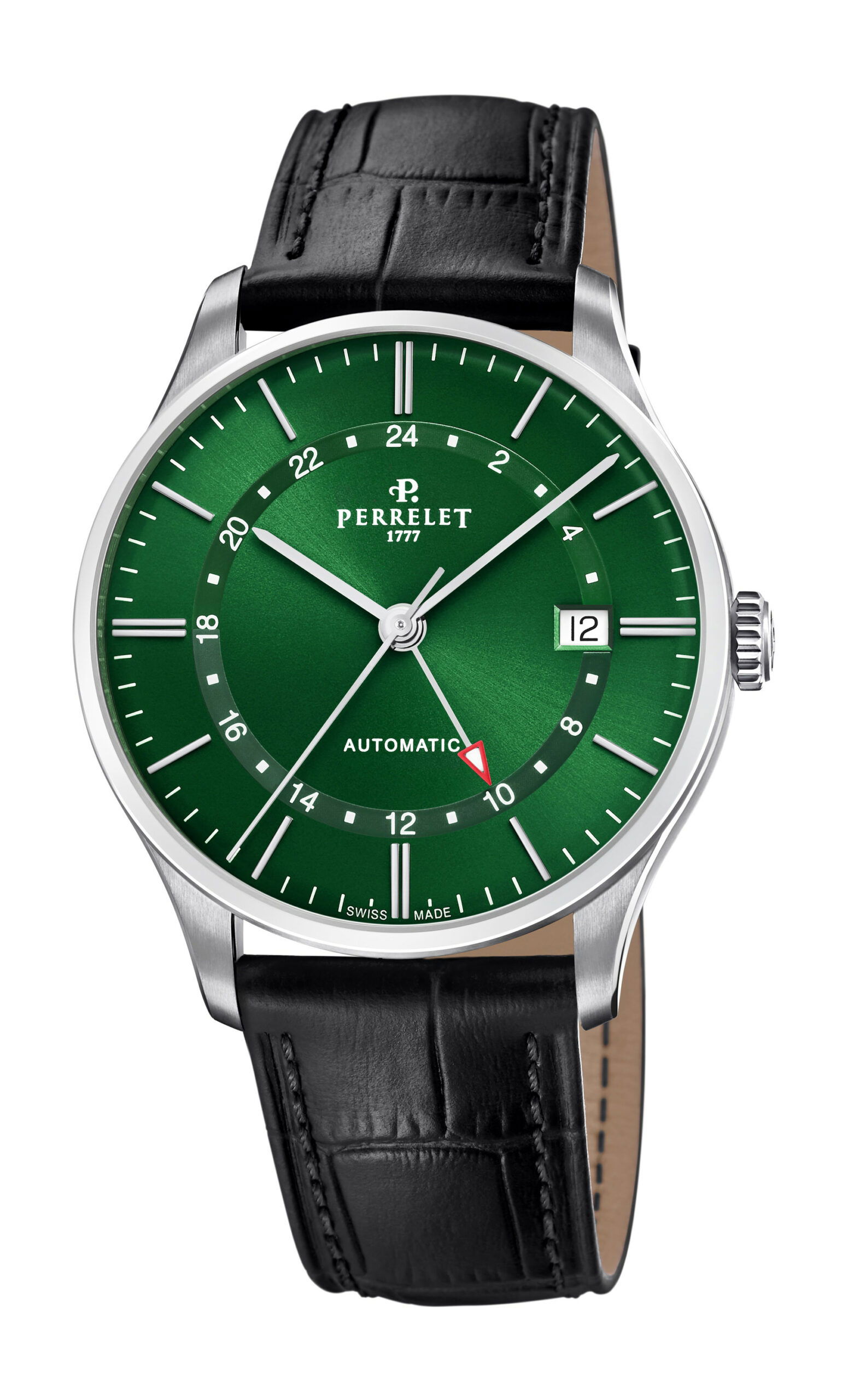 Perrelet Weekend GMT Green luxury timepiece - detailed view