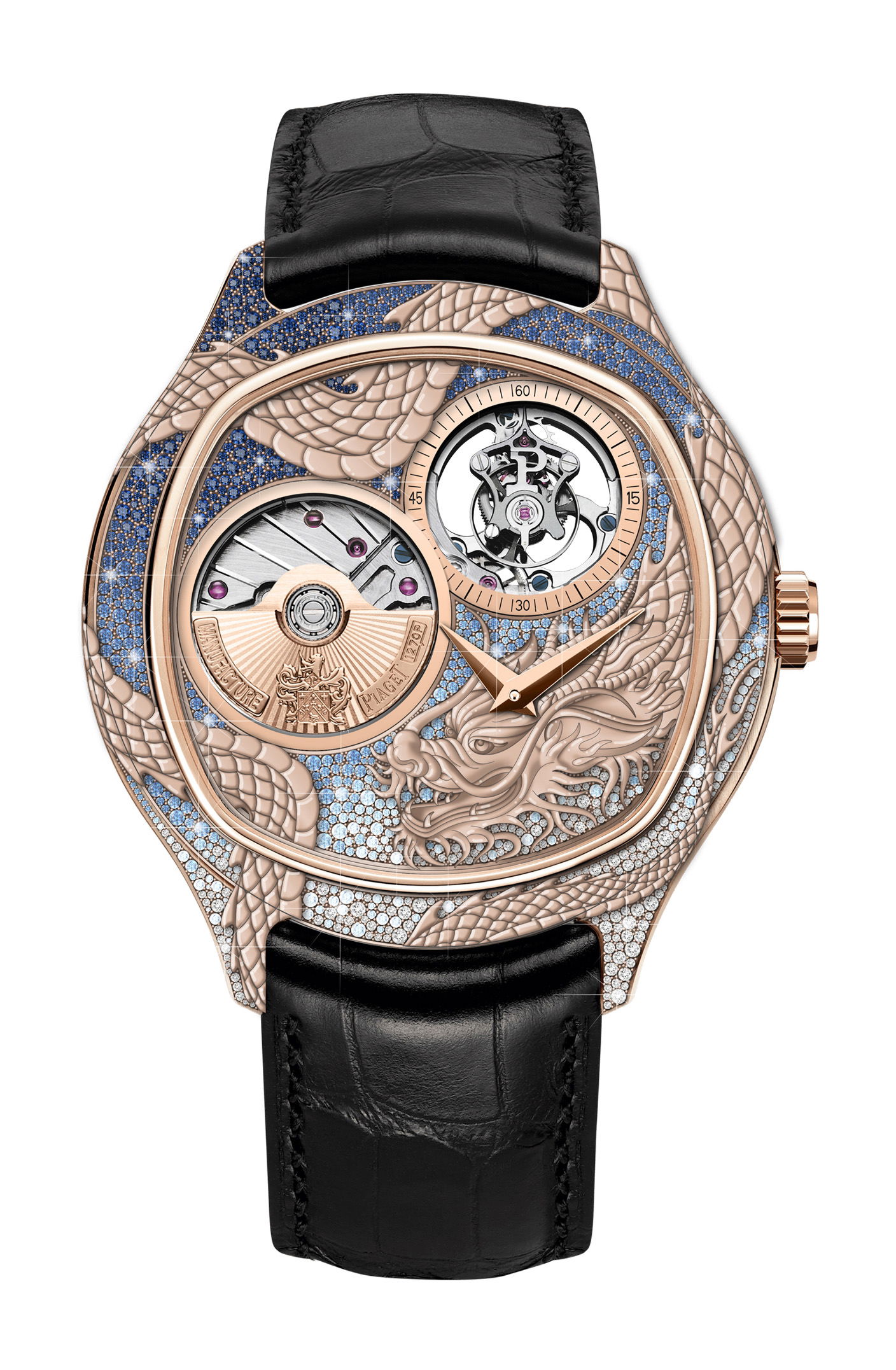 Piaget Polo Emperador Dragon High Jewellery luxury timepiece - detailed view