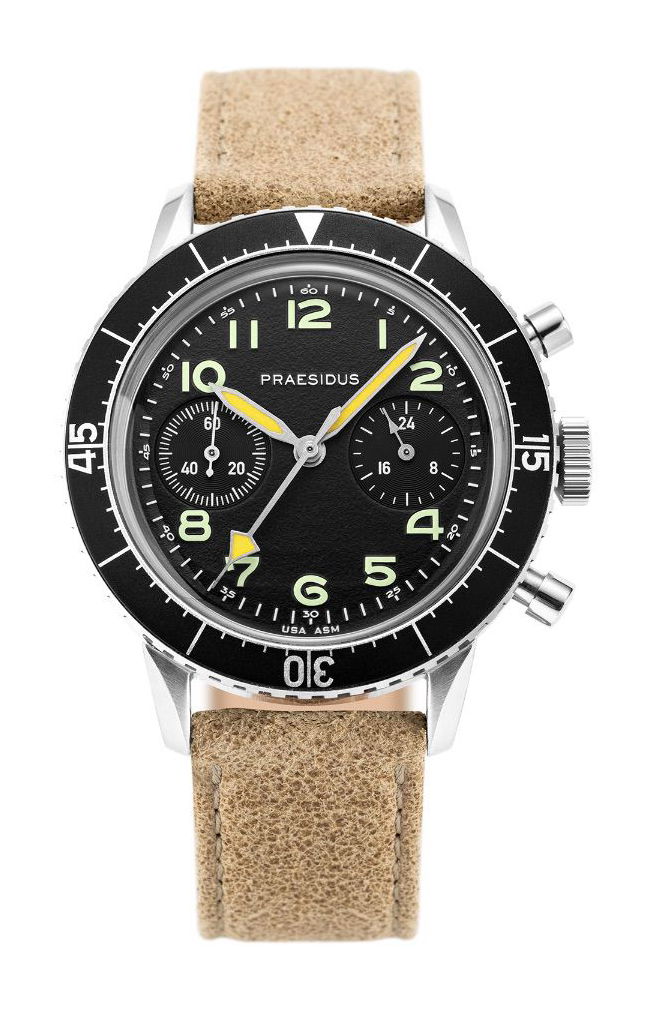 Praesidus Type H-75 – Sand Leather luxury timepiece - detailed view