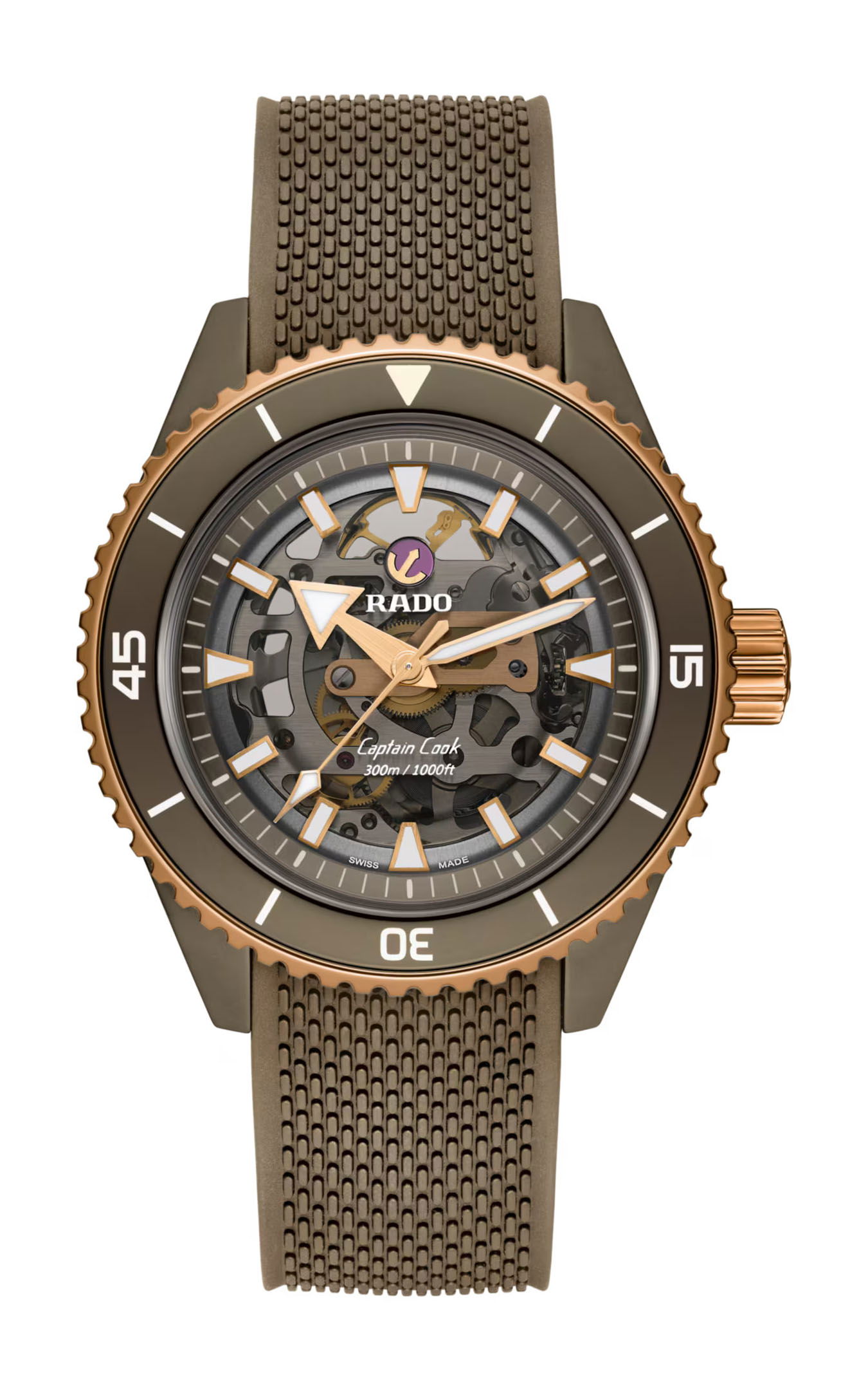Rado Captain Cook High-Tech Ceramic Skeleton luxury timepiece - detailed view