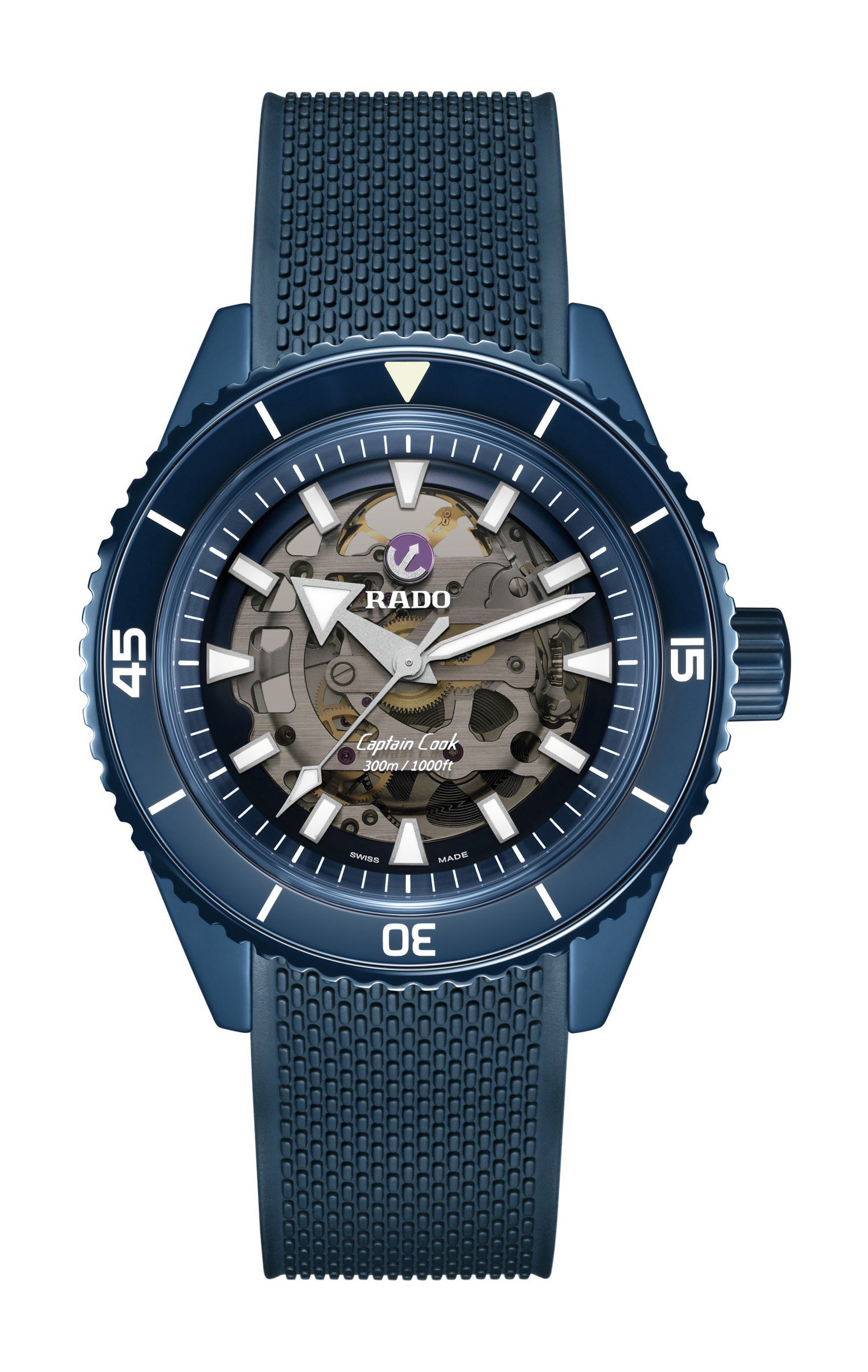 Rado Captain Cook High-Tech Ceramic Skeleton luxury timepiece - detailed view