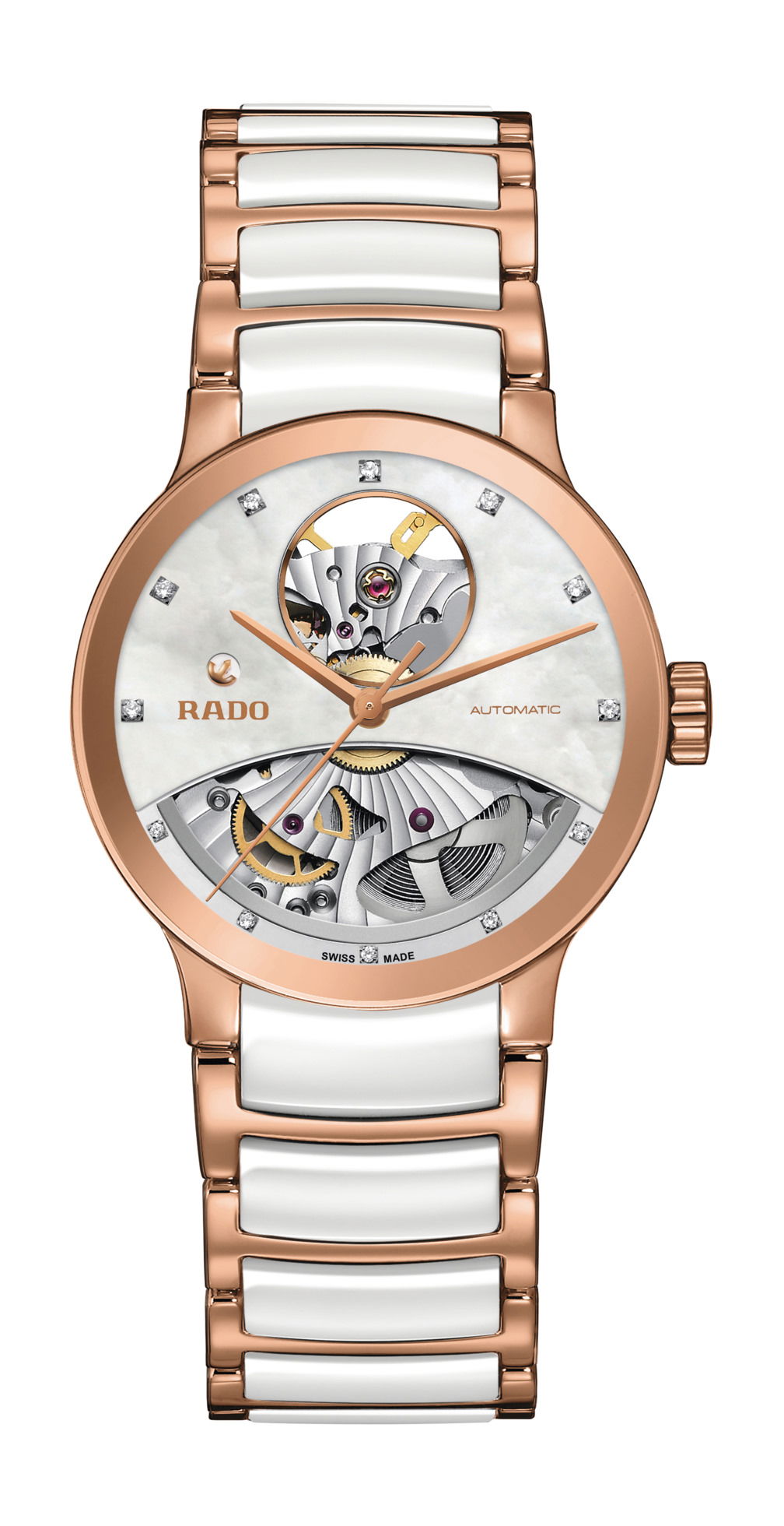 Rado Centrix Automatic Open Heart luxury timepiece - detailed view
