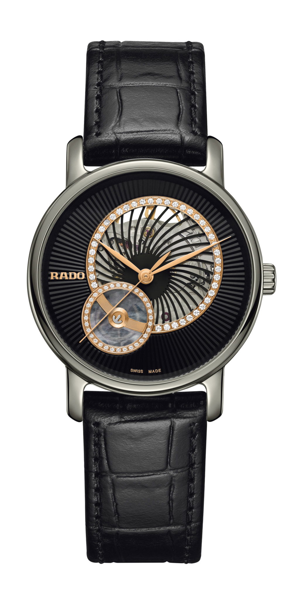 Rado DiaMaster Automatic Open Heart Diamonds luxury timepiece - detailed view