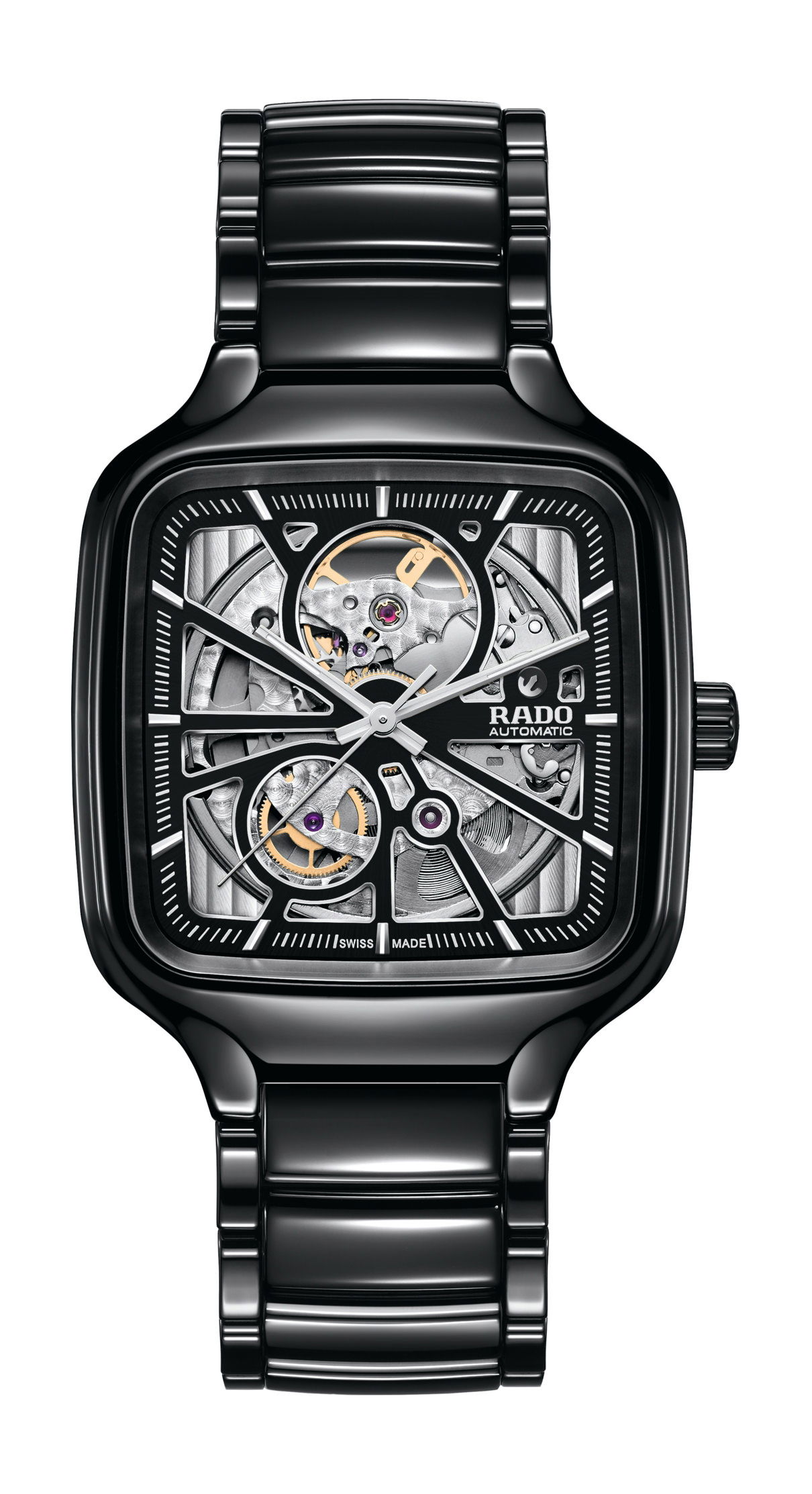 Rado True Square Automatic Open Heart luxury timepiece - detailed view