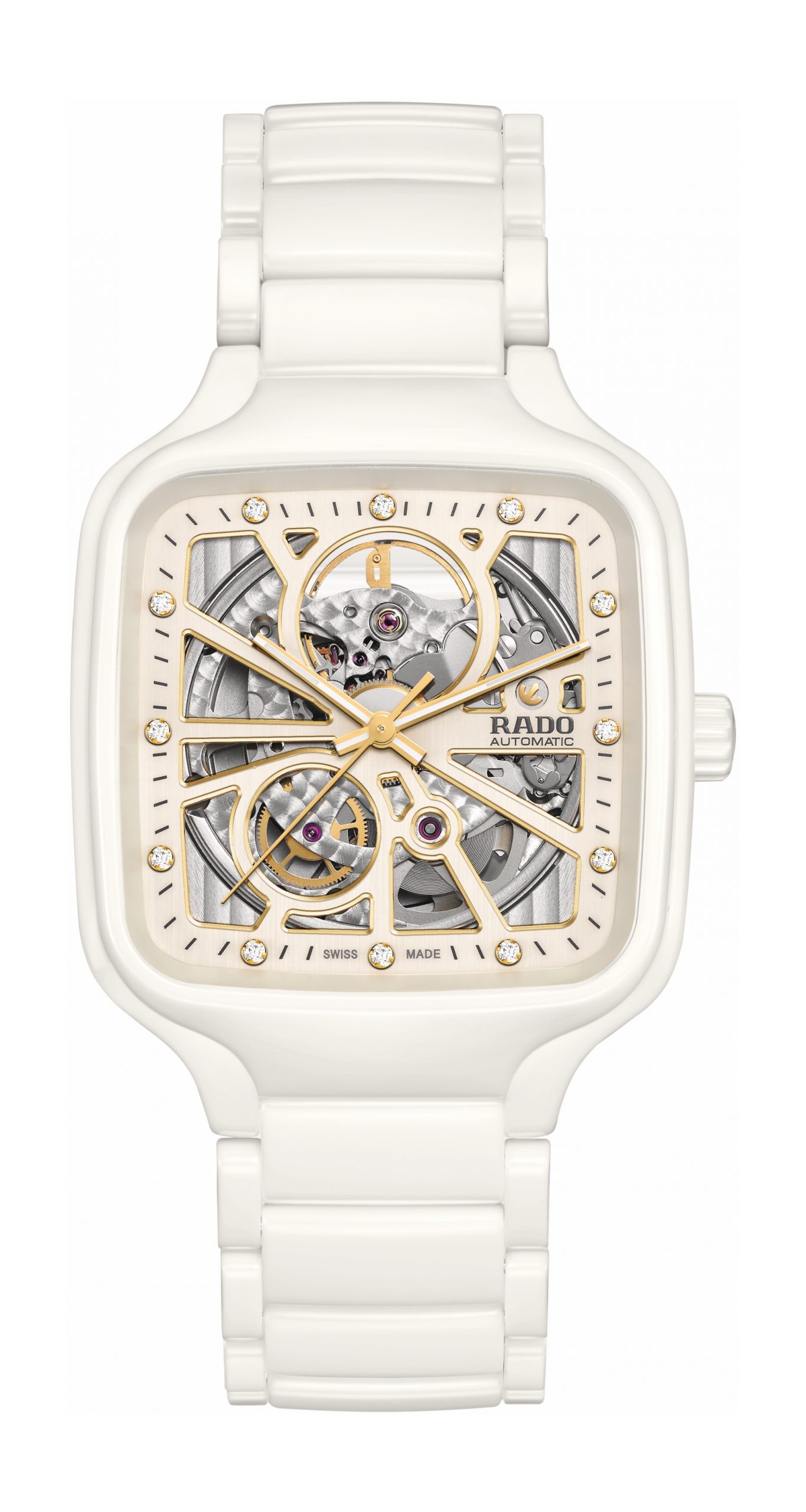 Rado True Square Automatic Open Heart luxury timepiece - detailed view