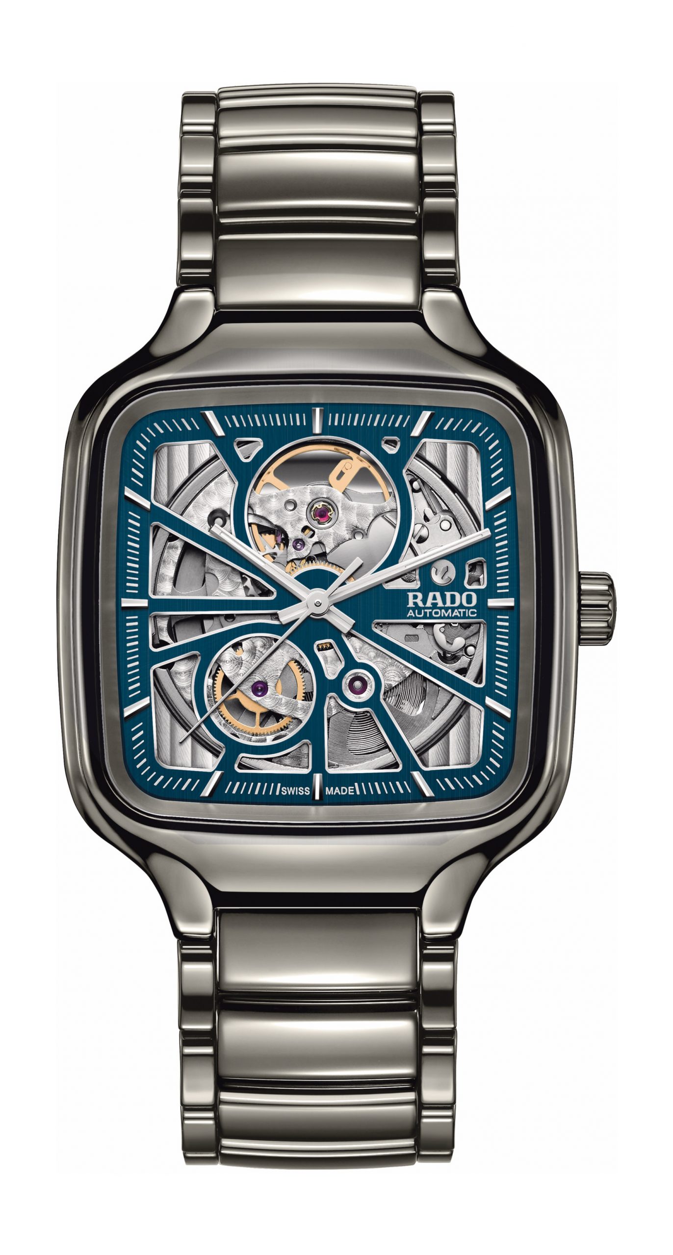 Rado True Square Automatic Open Heart luxury timepiece - detailed view