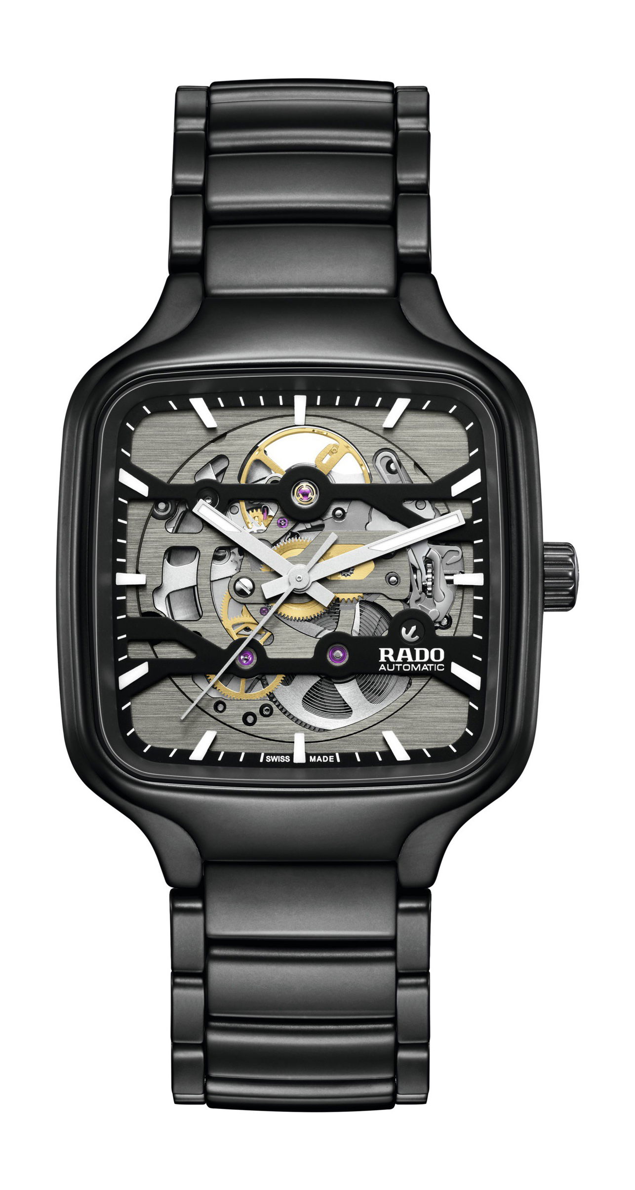 Rado True Square Skeleton luxury timepiece - detailed view