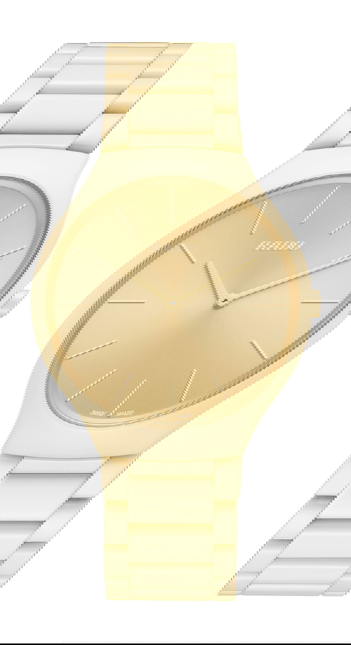 Rado True Thinline Les Couleurs™ Le Corbusier Cream White luxury timepiece - detailed view