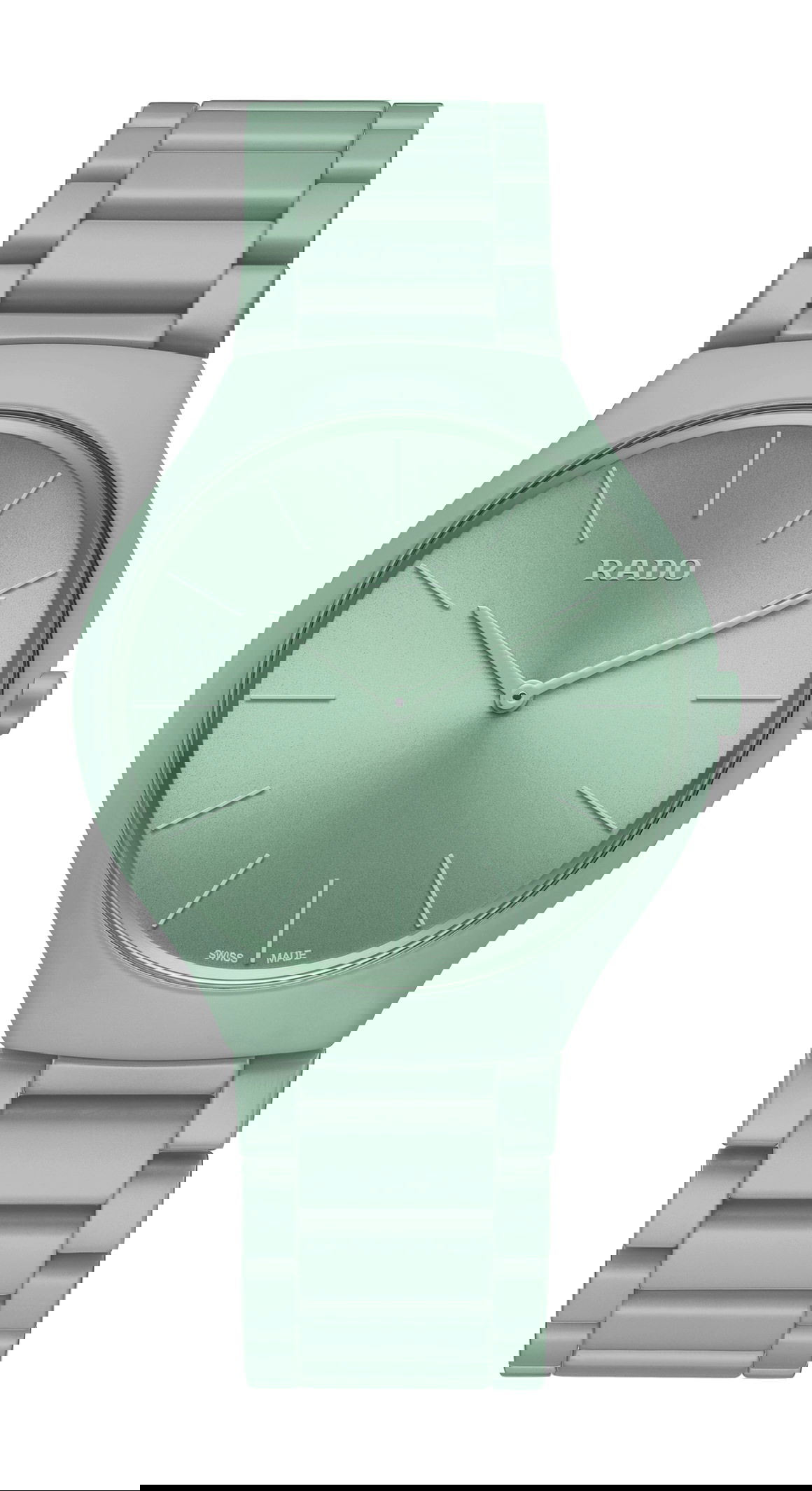 Rado True Thinline Les Couleurs™ Le Corbusier Slightly Greyed English Green luxury timepiece - detailed view