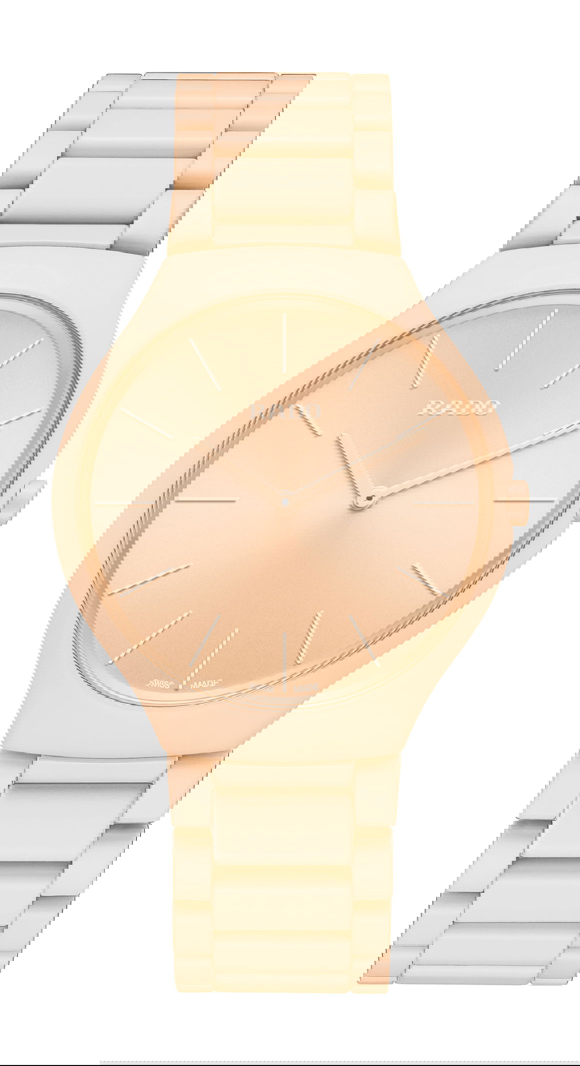 Rado True Thinline Les Couleurs™ Le Corbusier Pale Sienna luxury timepiece - detailed view