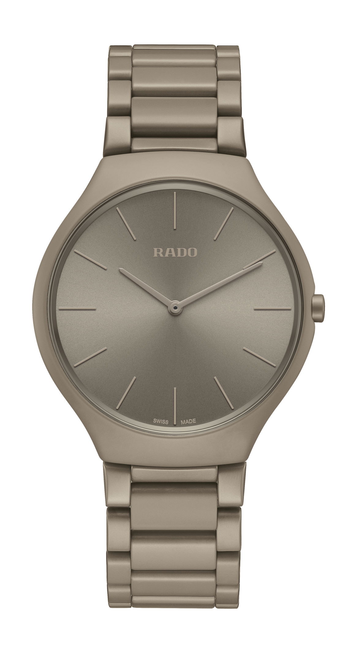 Rado True Thinline Les Couleurs™ Le Corbusier Grey Brown Natural Umber luxury timepiece - detailed view