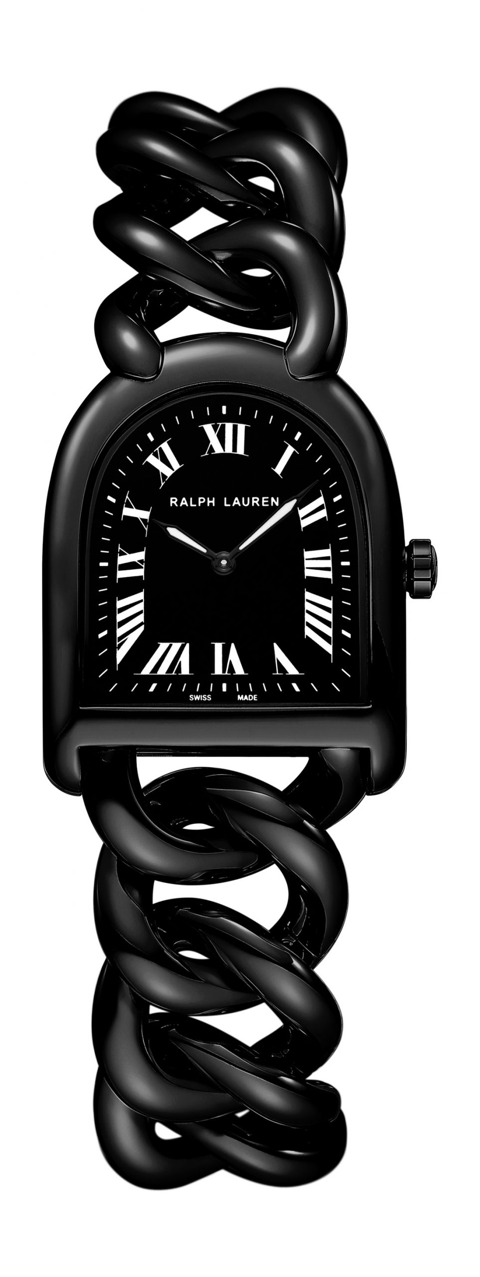 Ralph Lauren Stirrup Petite Link Black luxury timepiece - detailed view