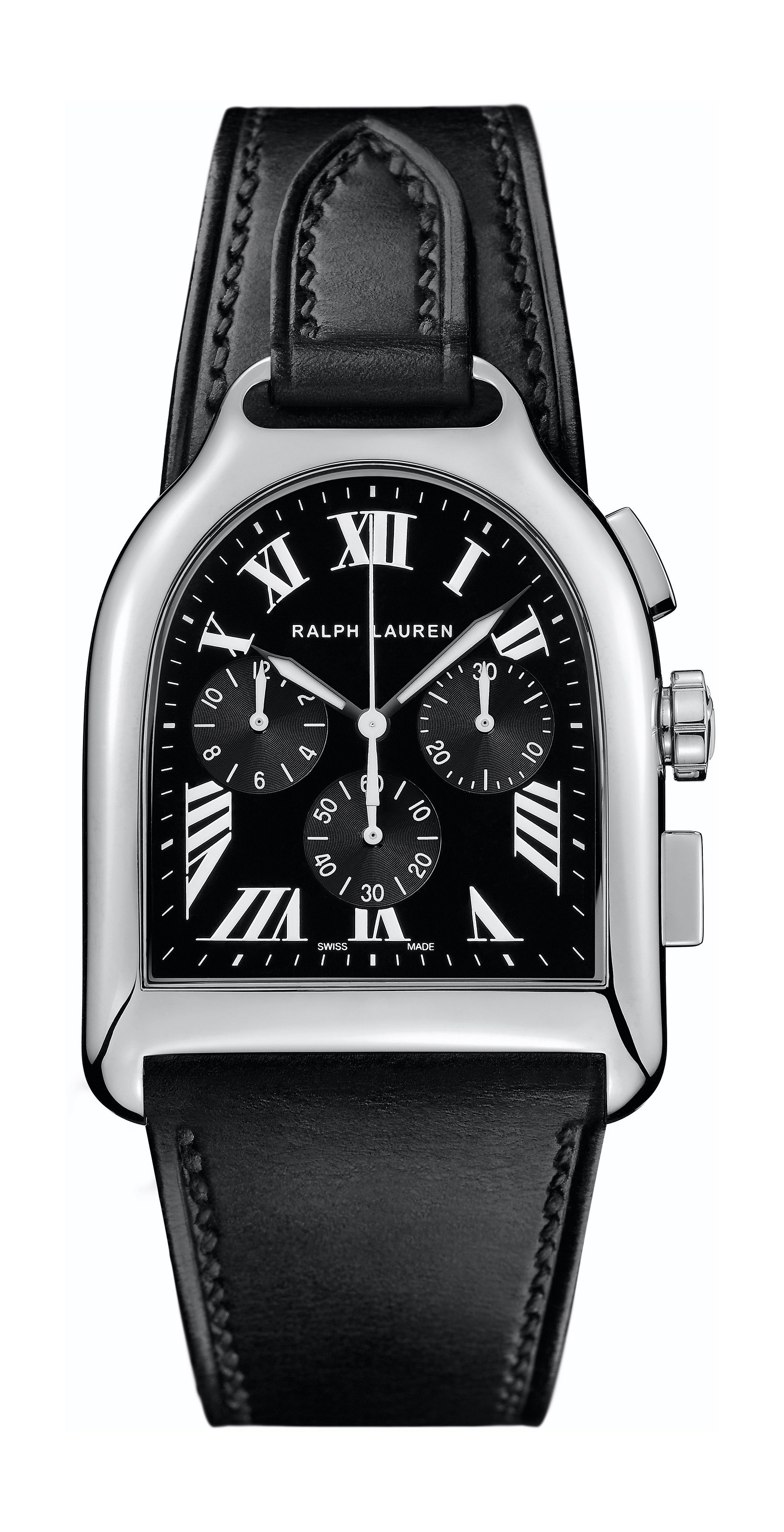 Ralph Lauren Stirrup Large Chronograph Steel luxury timepiece - detailed view