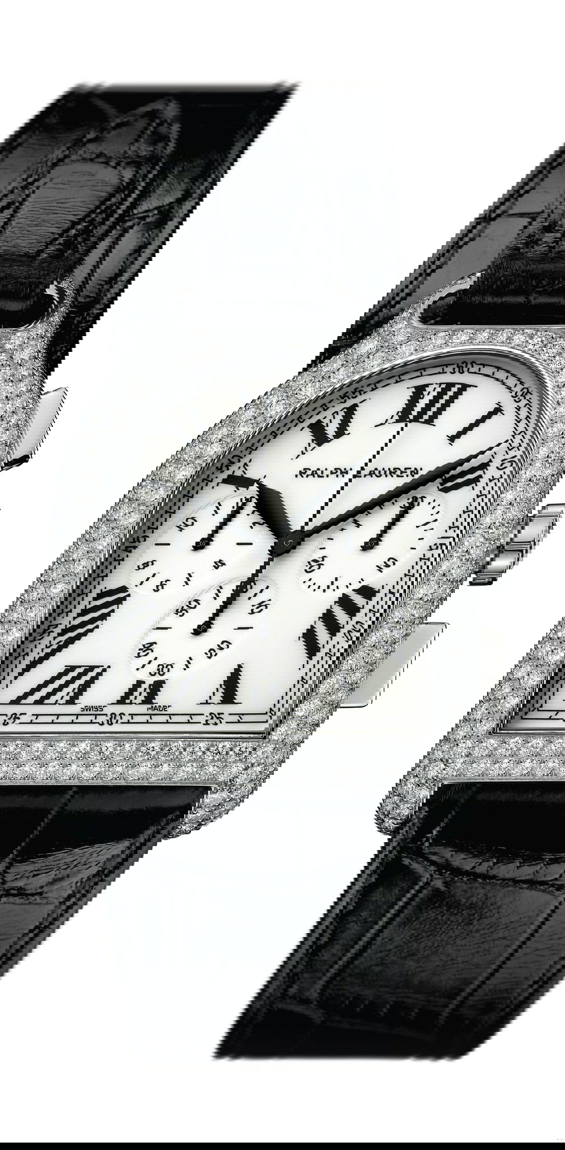 Ralph Lauren Stirrup Large Chronograph White Gold Full-Pavé Diamond luxury timepiece - detailed view