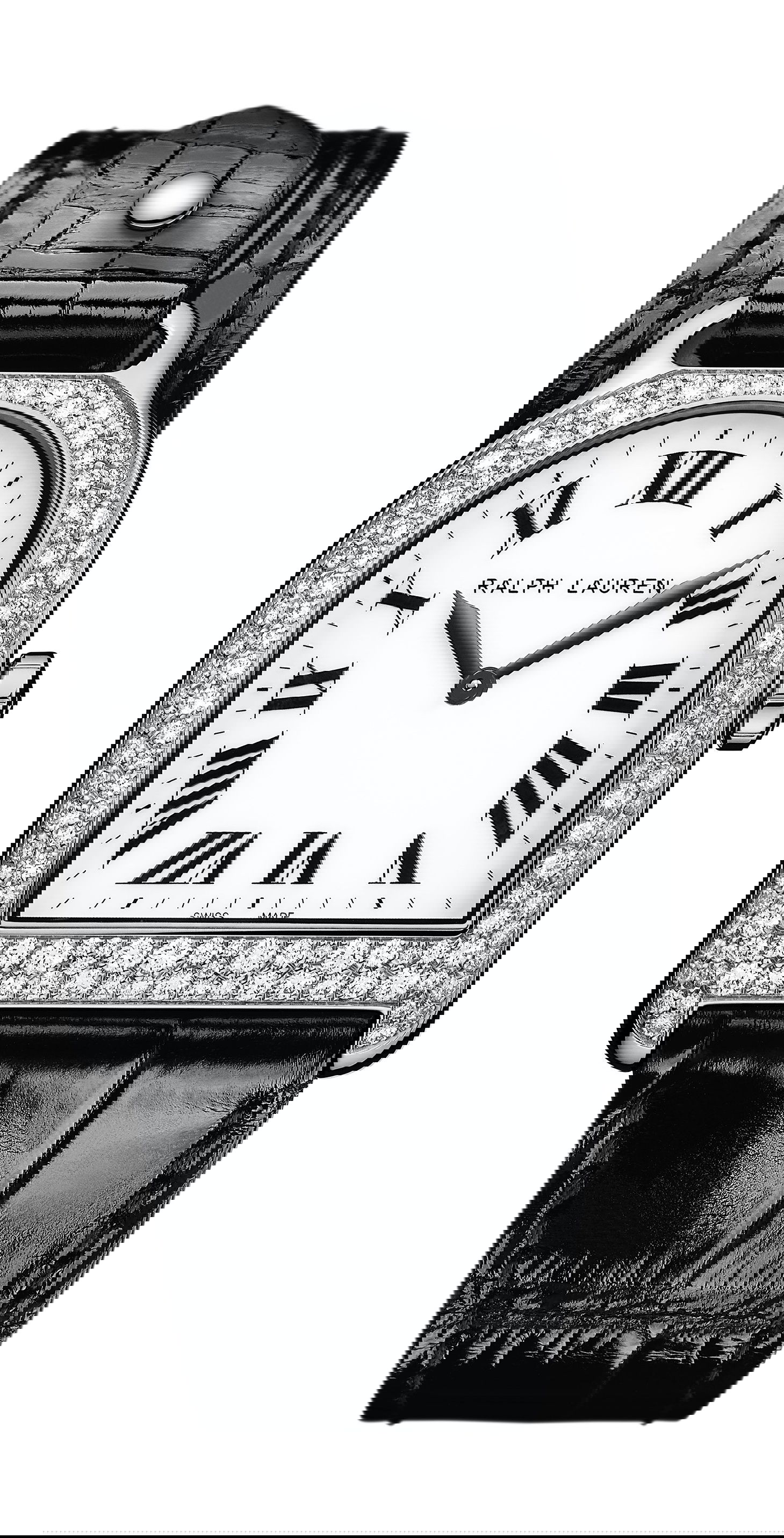 Ralph Lauren Stirrup Medium Snow Setting luxury timepiece - detailed view