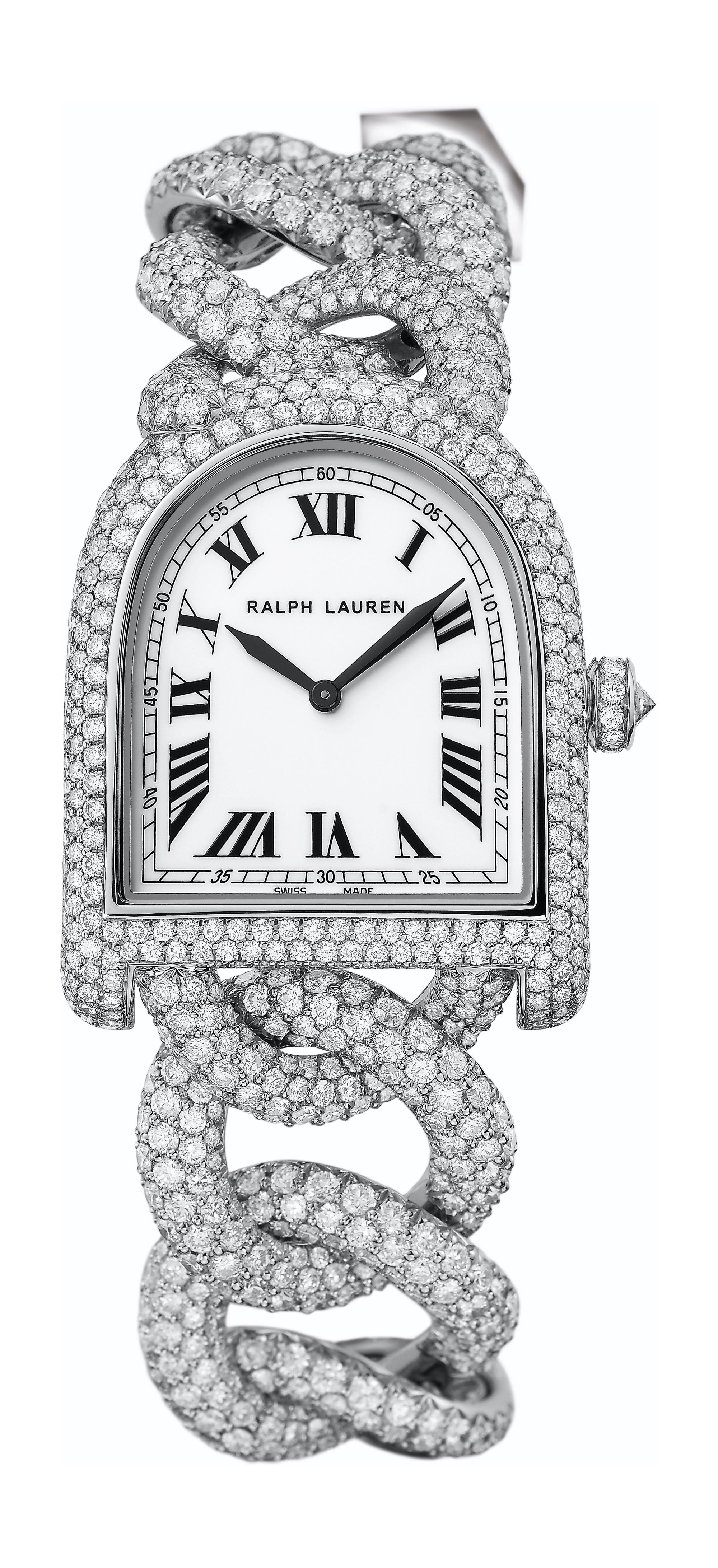 Ralph Lauren Stirrup Small Diamond Link luxury timepiece - detailed view