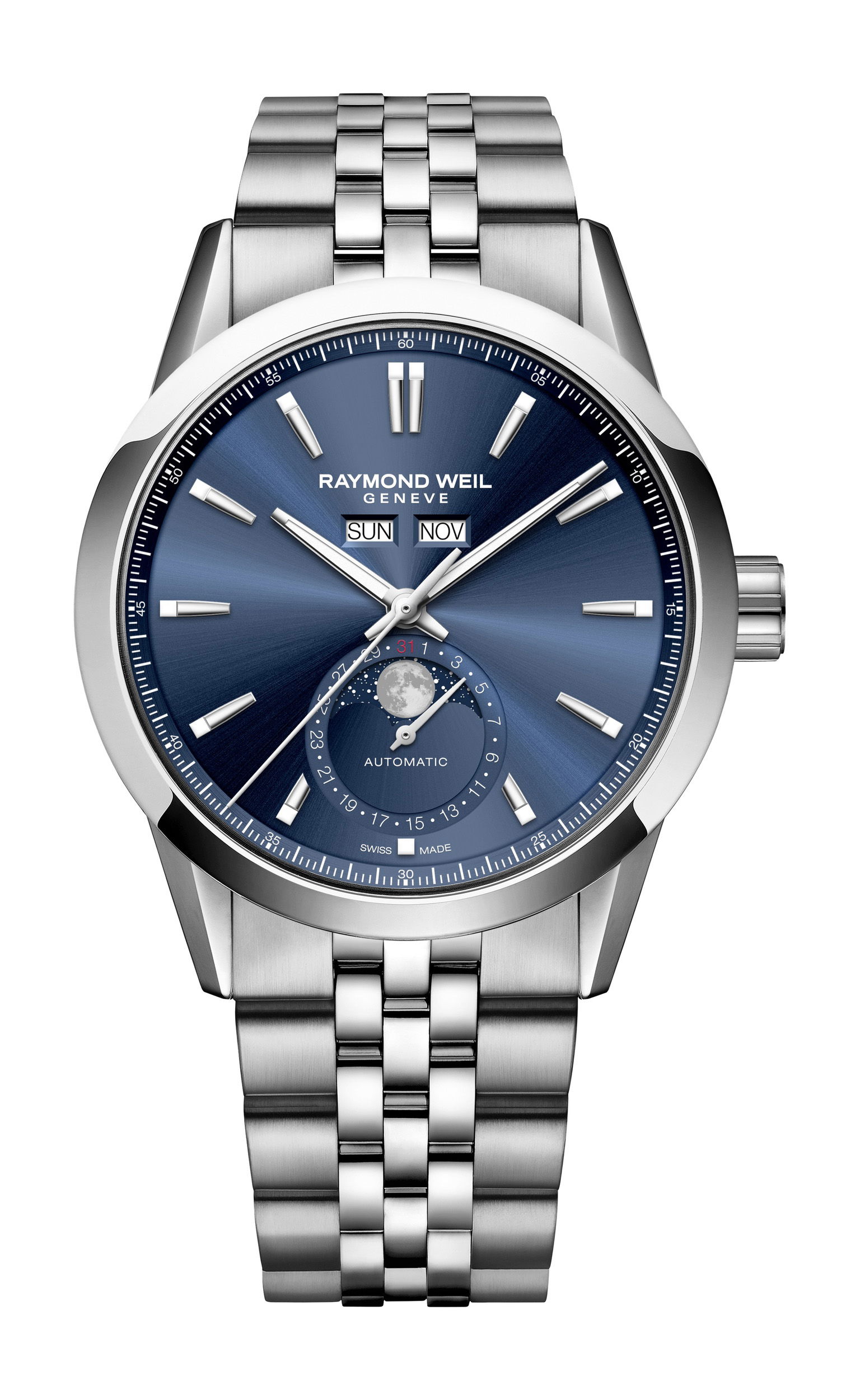 Raymond Weil Freelancer Complete Calendar luxury timepiece - detailed view