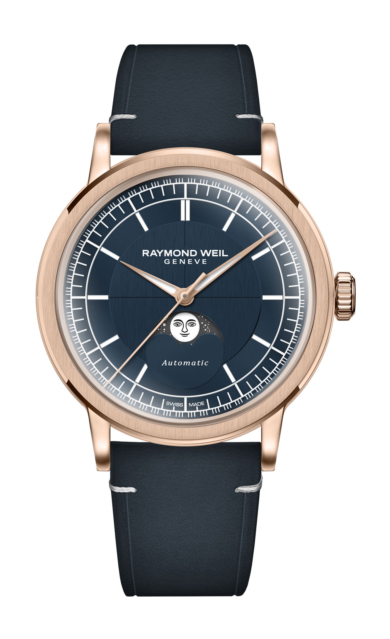 Raymond Weil Millesime Moon Phase 39.5 luxury timepiece - detailed view
