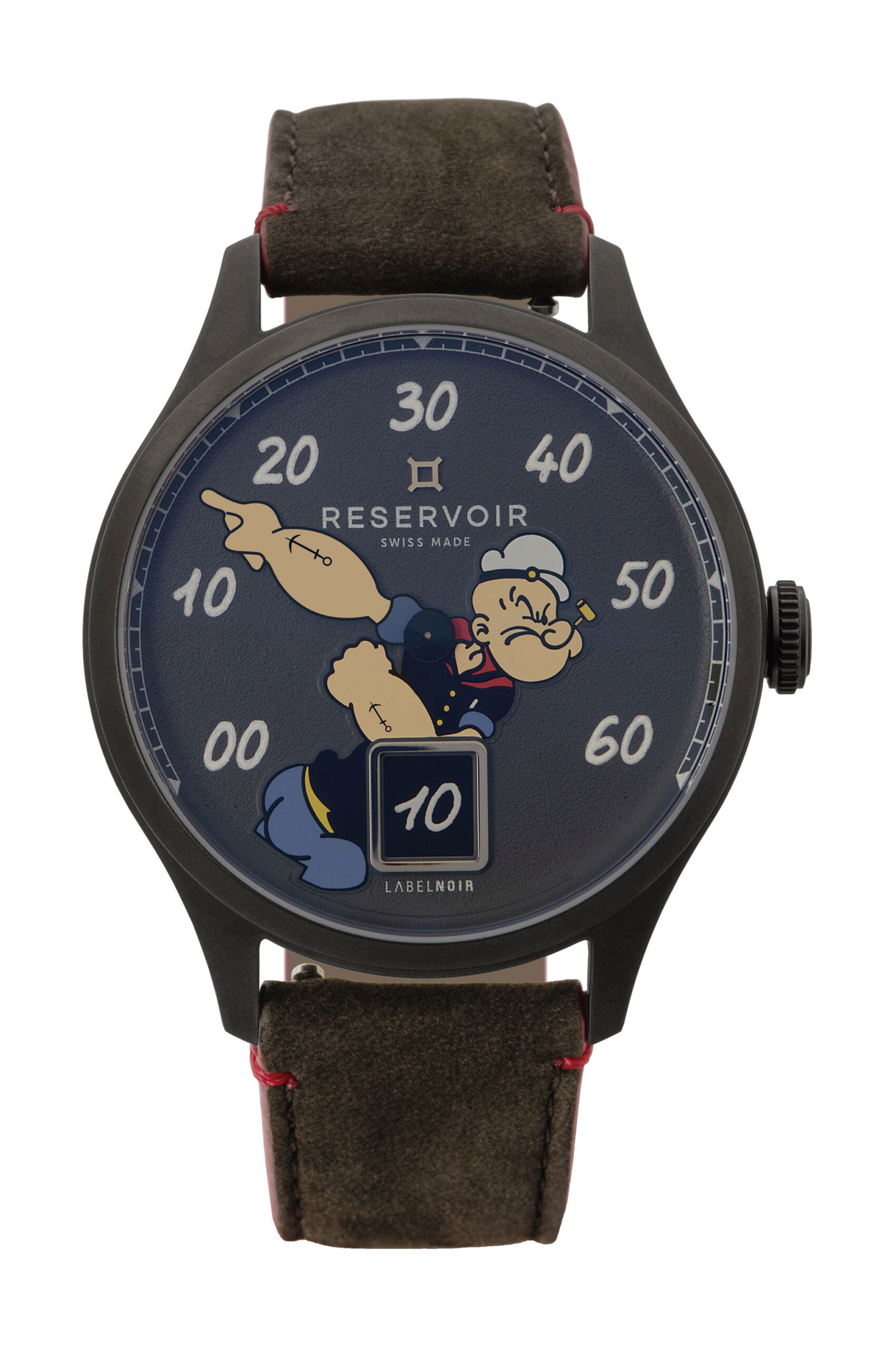 Reservoir Reservoir x LabelNoir x Popeye luxury timepiece - detailed view