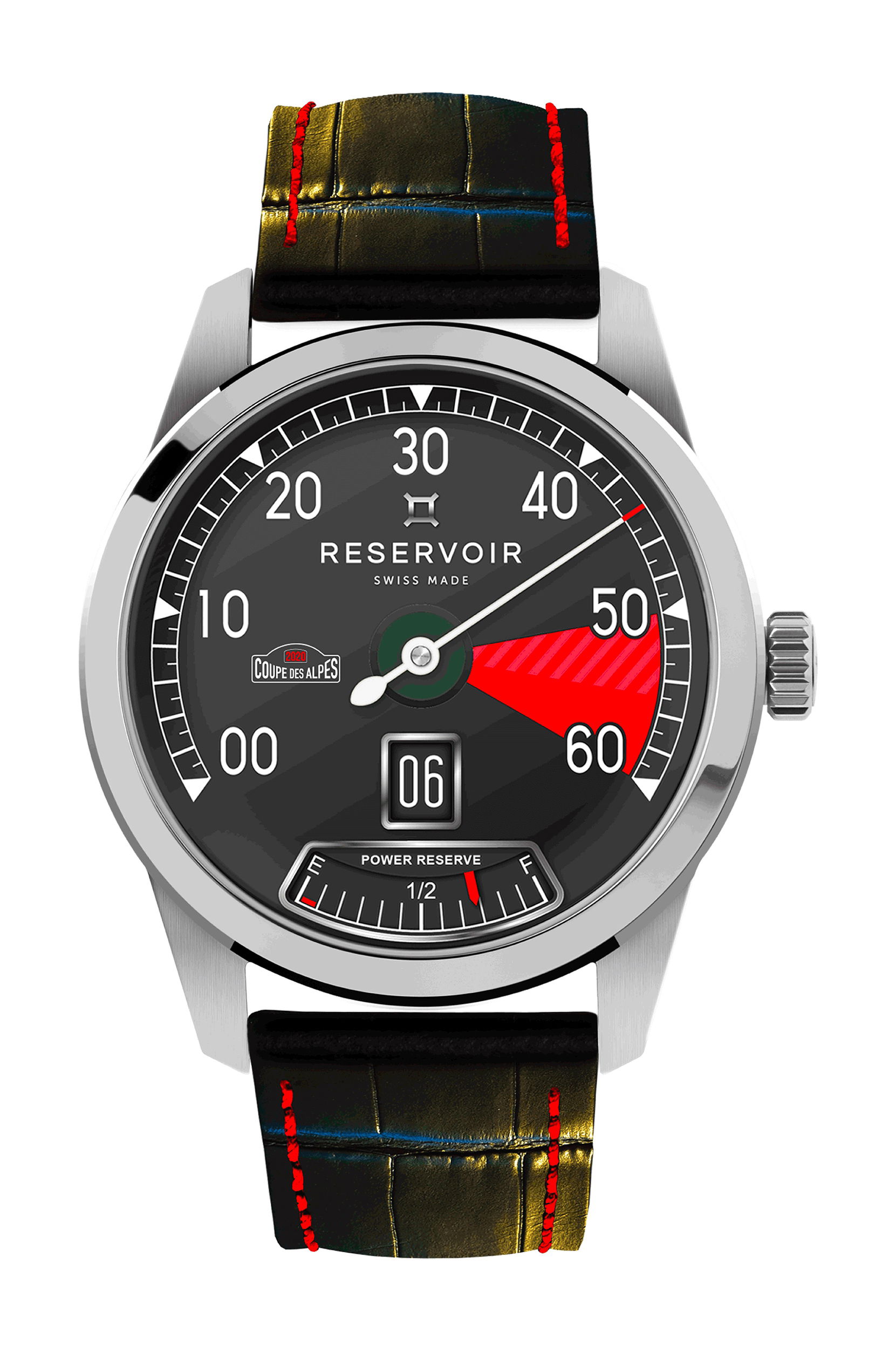 Reservoir Supercharged x Coupe des Alpes luxury timepiece - detailed view