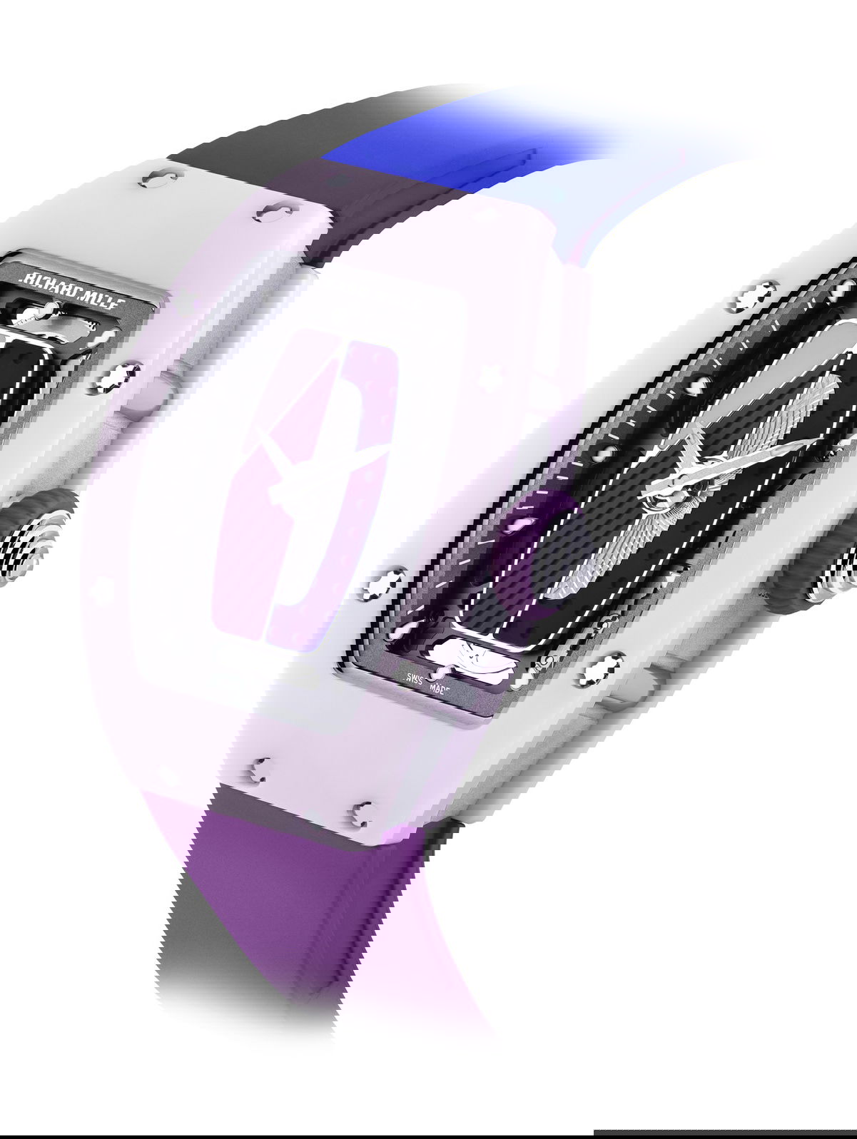 Richard Mille RM 07-01 Automatic Coloured Ceramics Pastel Pink Limited Edition luxury timepiece - detailed view