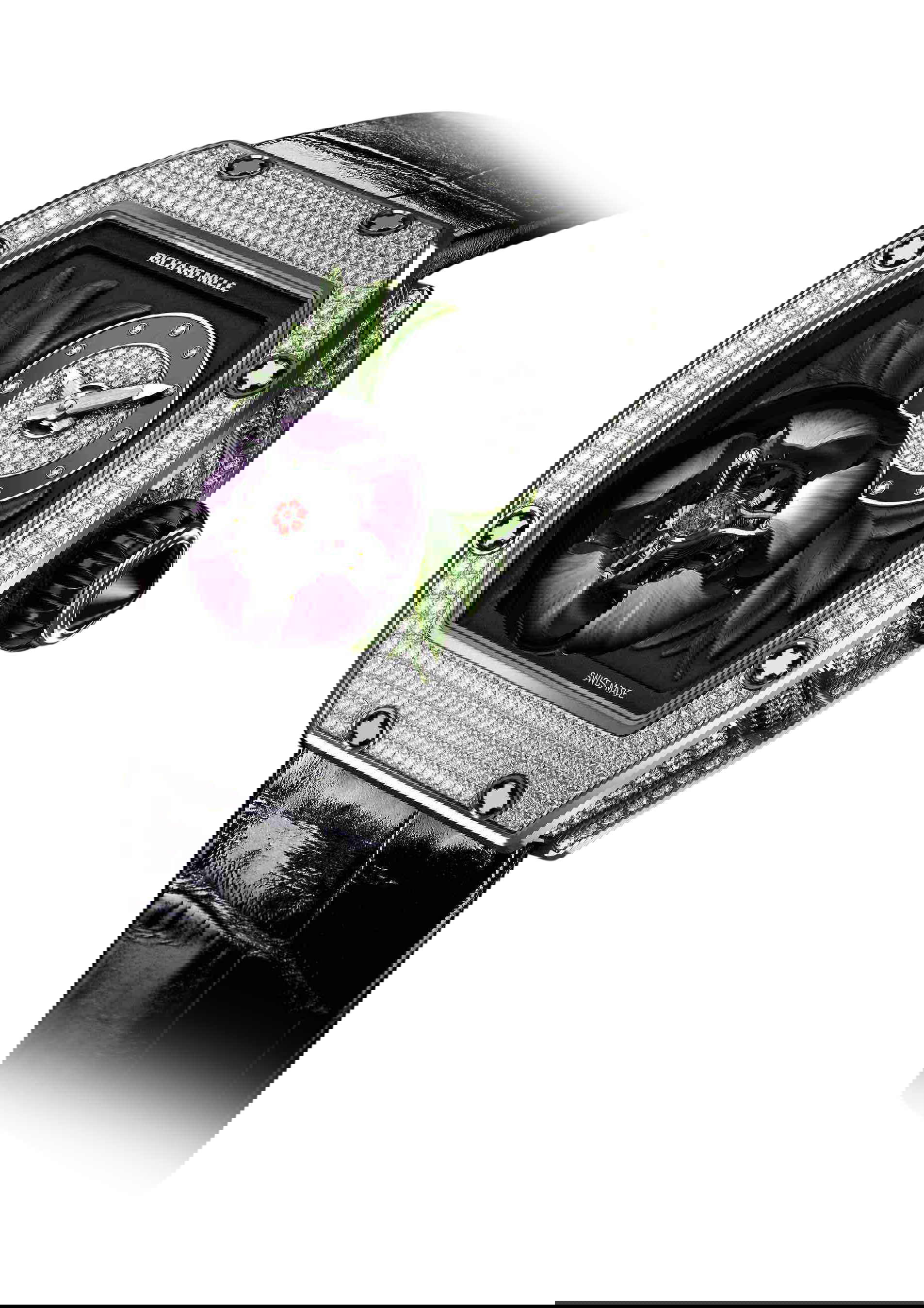 Richard Mille RM 19-02 Manual Winding Tourbillon Fleur luxury timepiece - detailed view