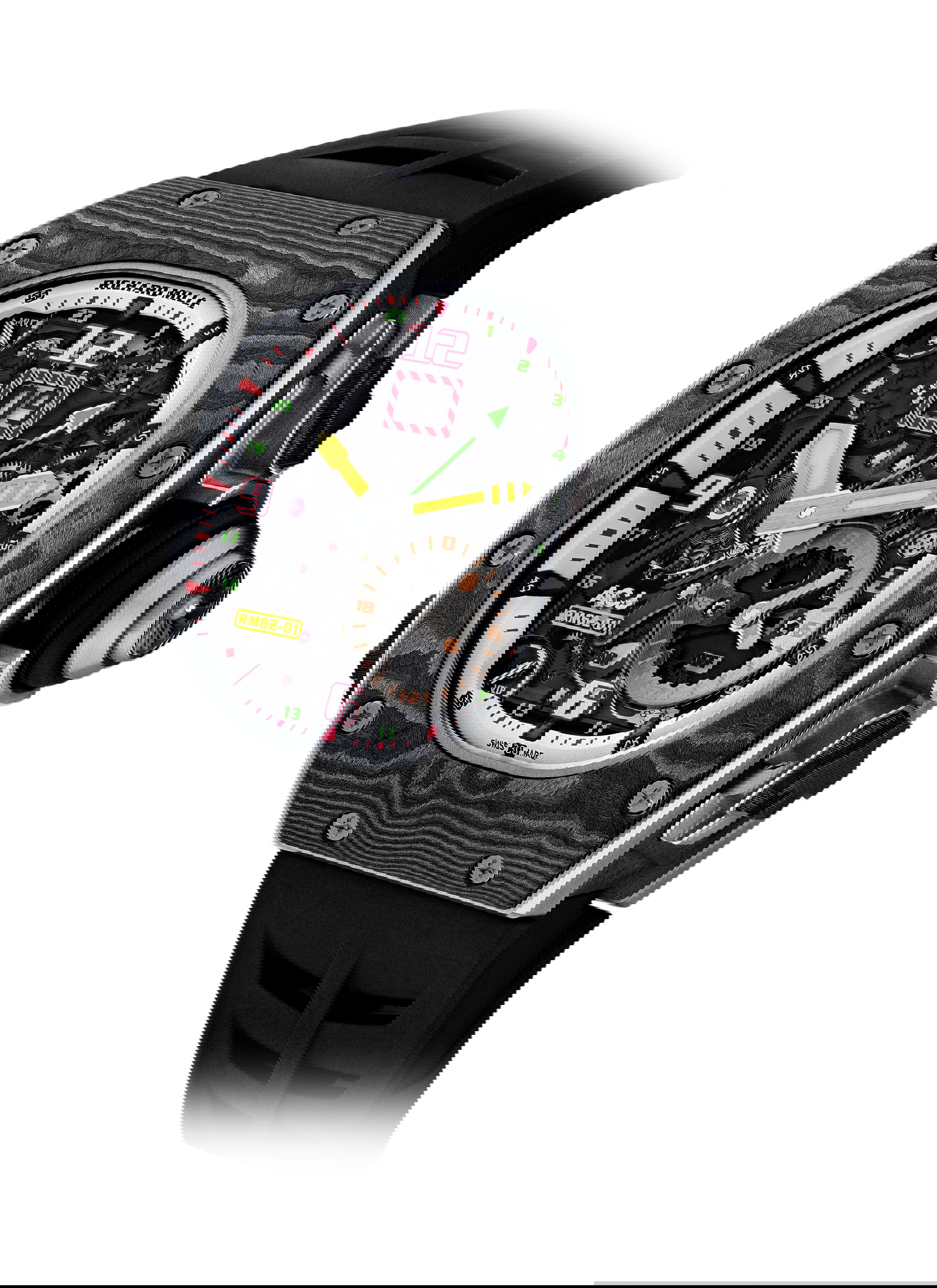 Richard Mille RM 62-01 Manual Winding Tourbillon Vibrating Alarm ACJ Limited Edition luxury timepiece - detailed view