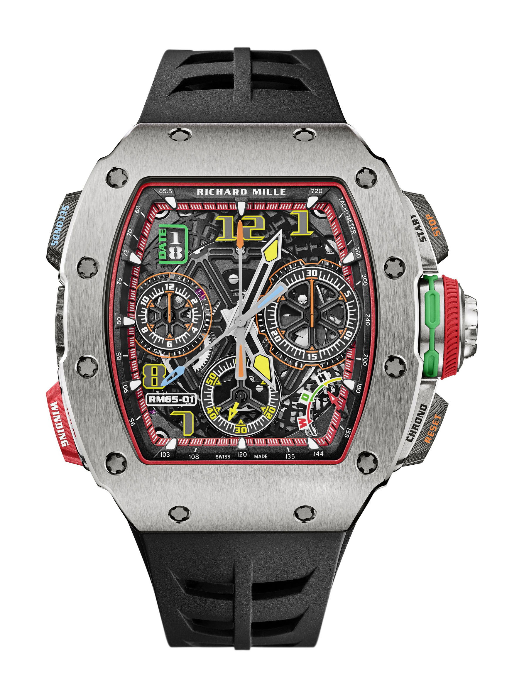 Richard Mille RM 65-01 Automatic Split-Seconds Chronograph Titanium luxury timepiece - detailed view