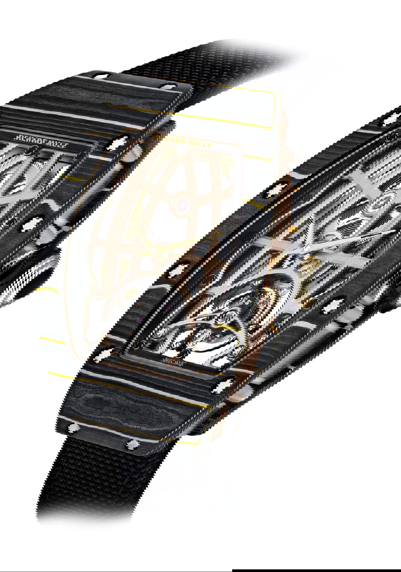 Richard Mille RM 74-02 Automatic Tourbillon Gold Carbon TPT® luxury timepiece - detailed view