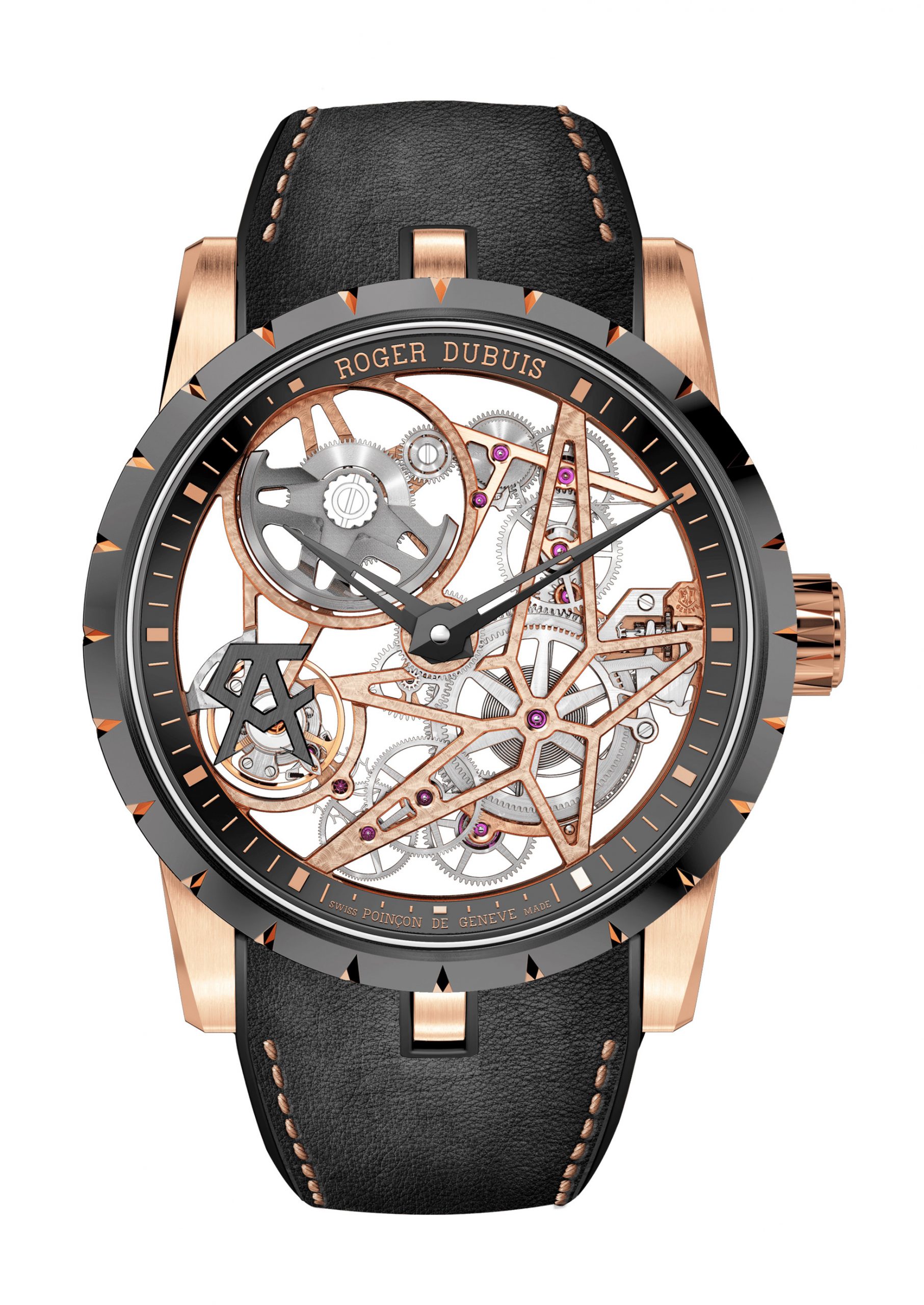 Roger Dubuis Excalibur Pink Gold 42mm luxury timepiece - detailed view