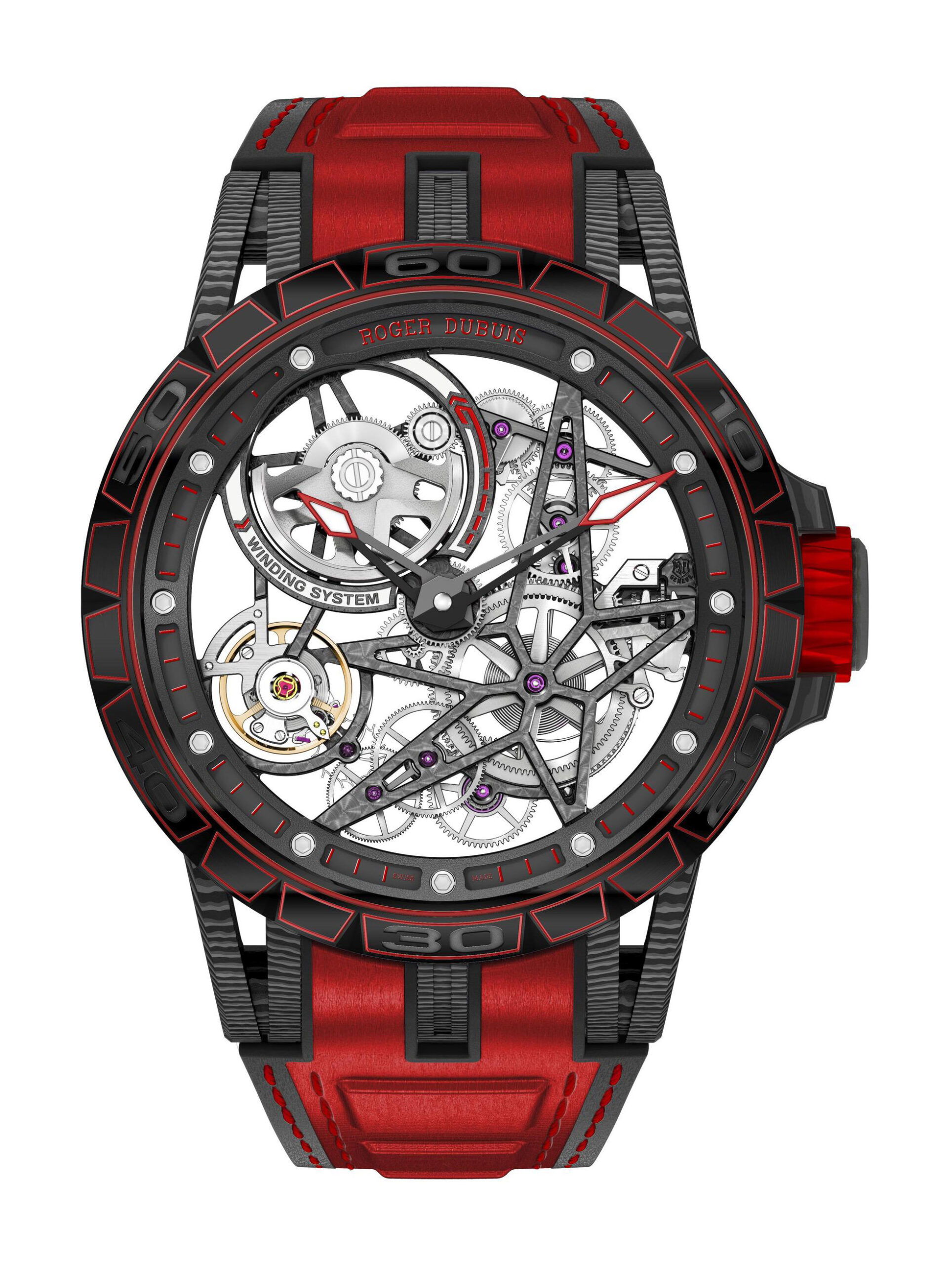 Roger Dubuis Excalibur Spider Carbon luxury timepiece - detailed view