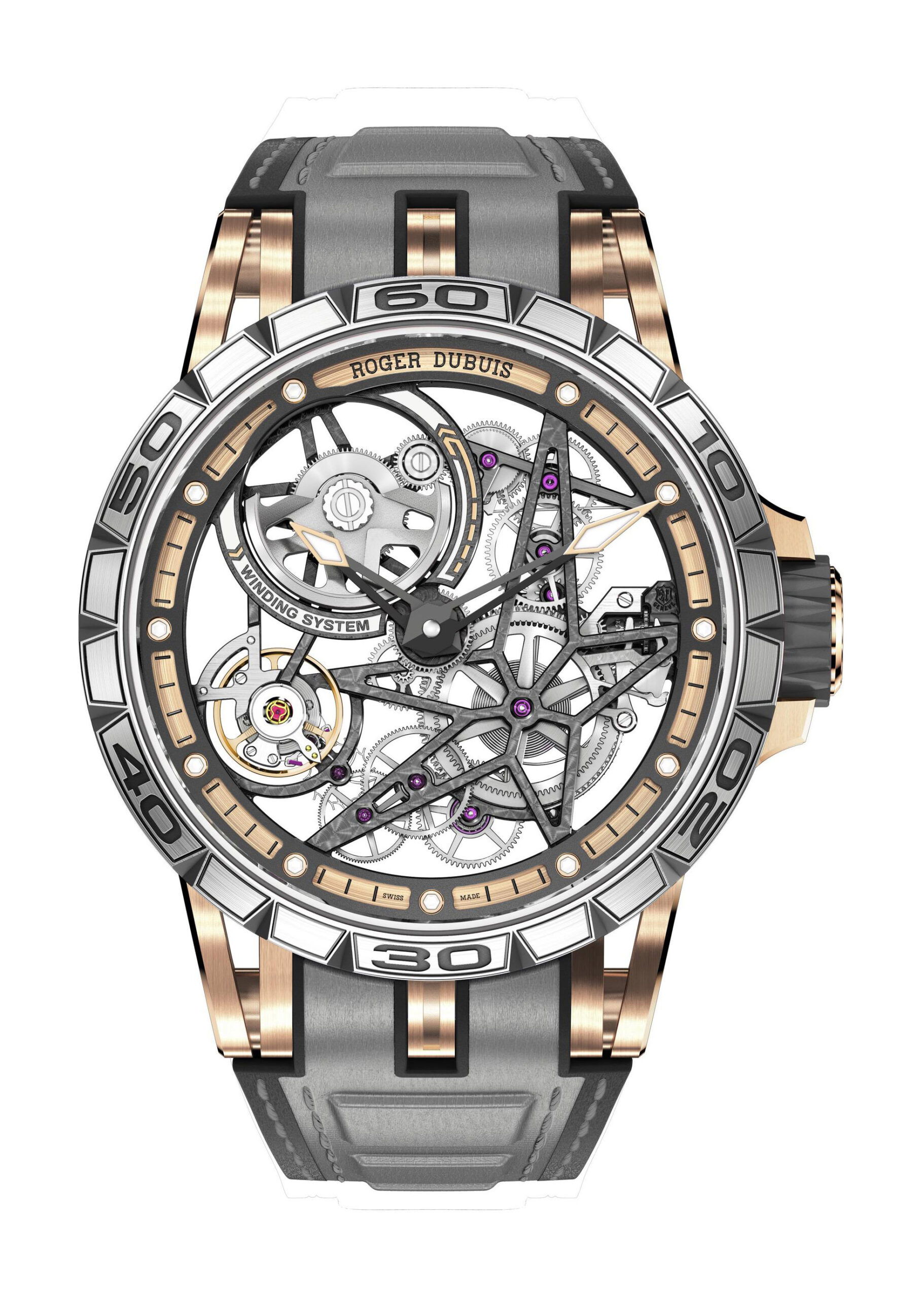 Roger Dubuis Excalibur Spider Pink Gold luxury timepiece - detailed view