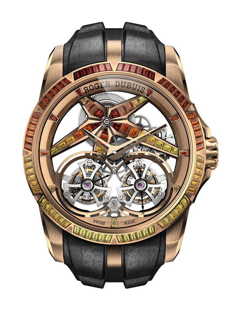 Roger Dubuis Excalibur Sunrise Double Tourbillon luxury timepiece - detailed view