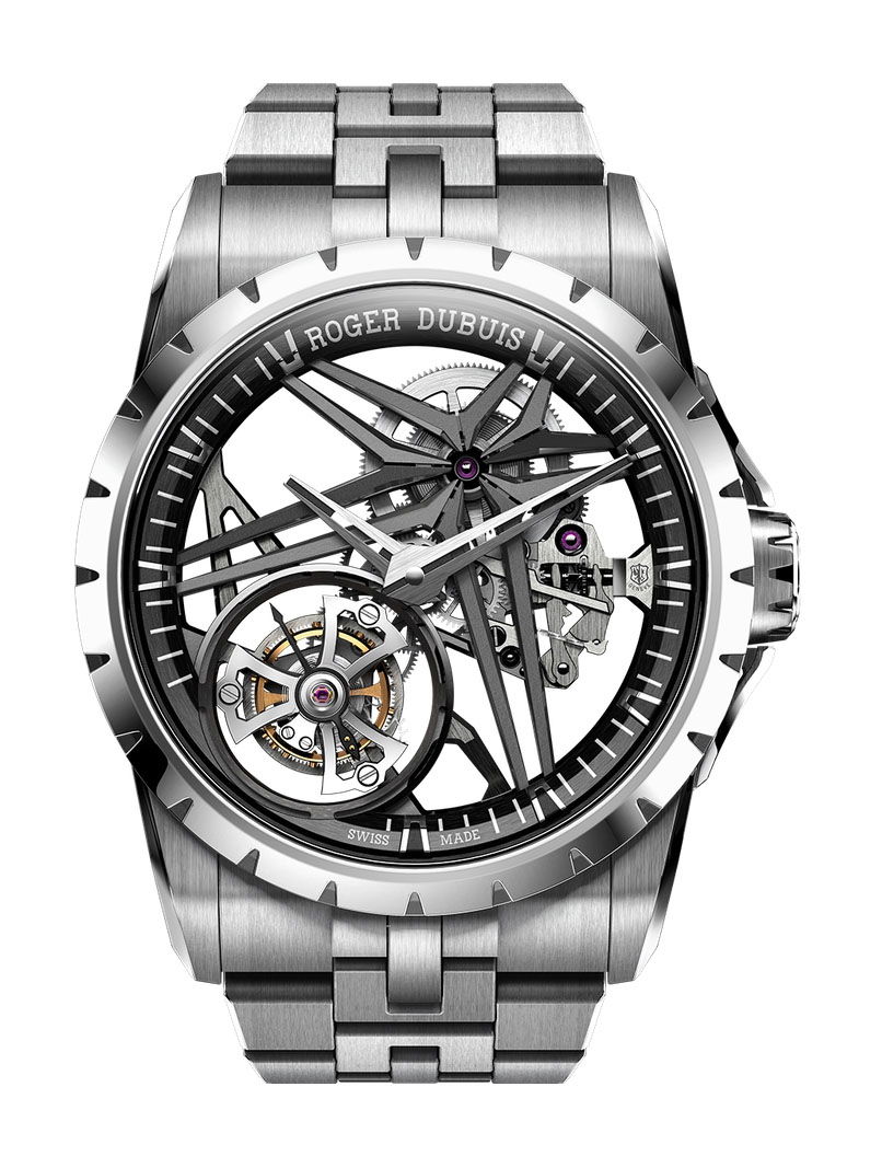 Roger Dubuis Excalibur Titanium Monotourbillon luxury timepiece - detailed view