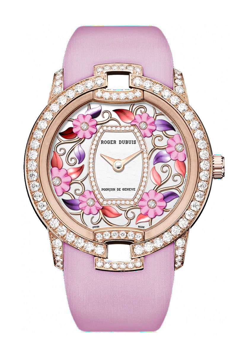 Roger Dubuis Velvet Blossom Velvet Pink – Pink Gold luxury timepiece - detailed view