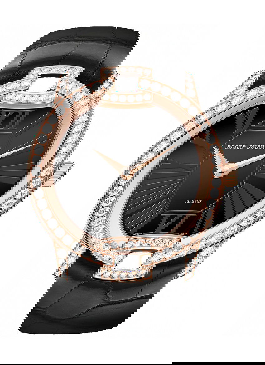 Roger Dubuis Velvet Pink Gold – Black Alligator Strap luxury timepiece - detailed view
