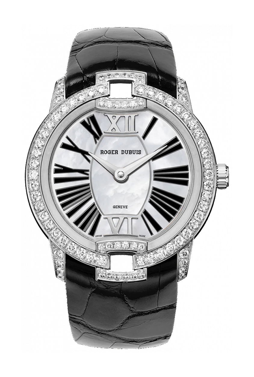 Roger Dubuis Velvet White Gold -Black Alligator Strap luxury timepiece - detailed view