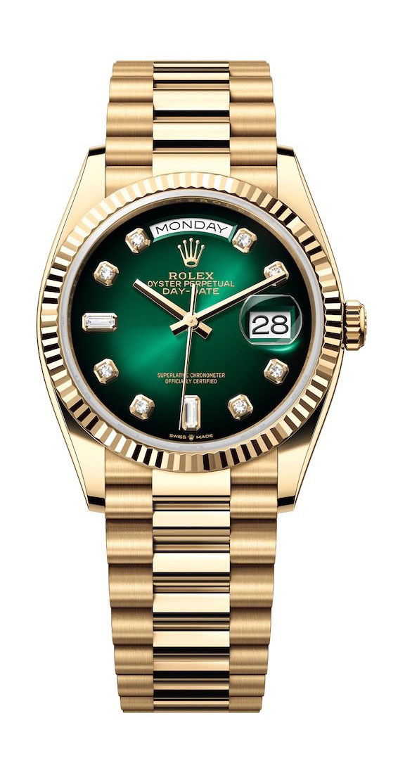 Rolex Oyster Perpetua Day-Date 36 luxury timepiece - detailed view