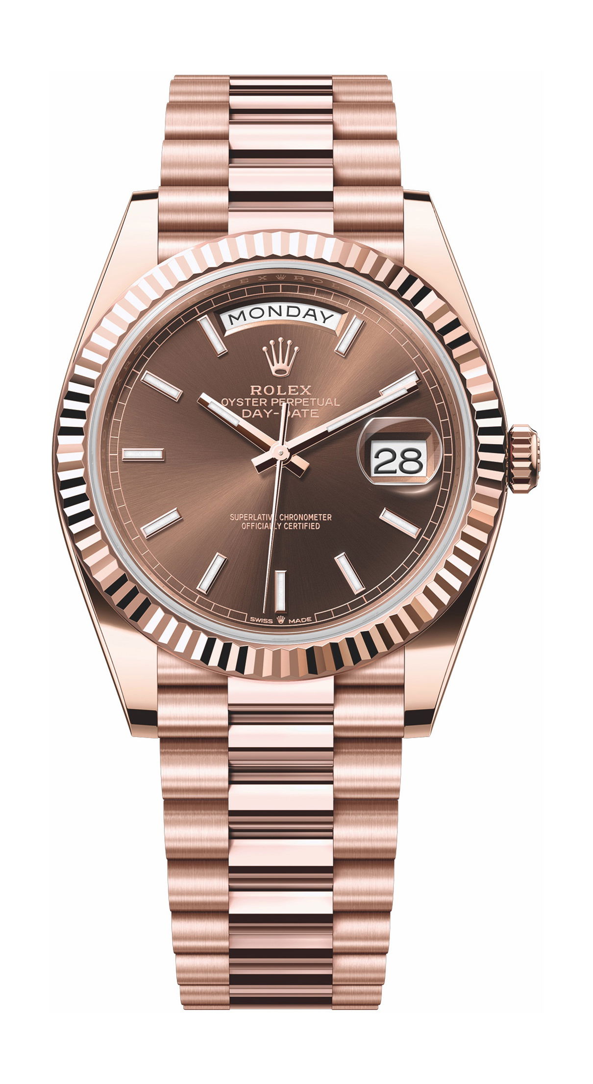 Rolex Oyster Perpetual Day-Date 40 luxury timepiece - detailed view